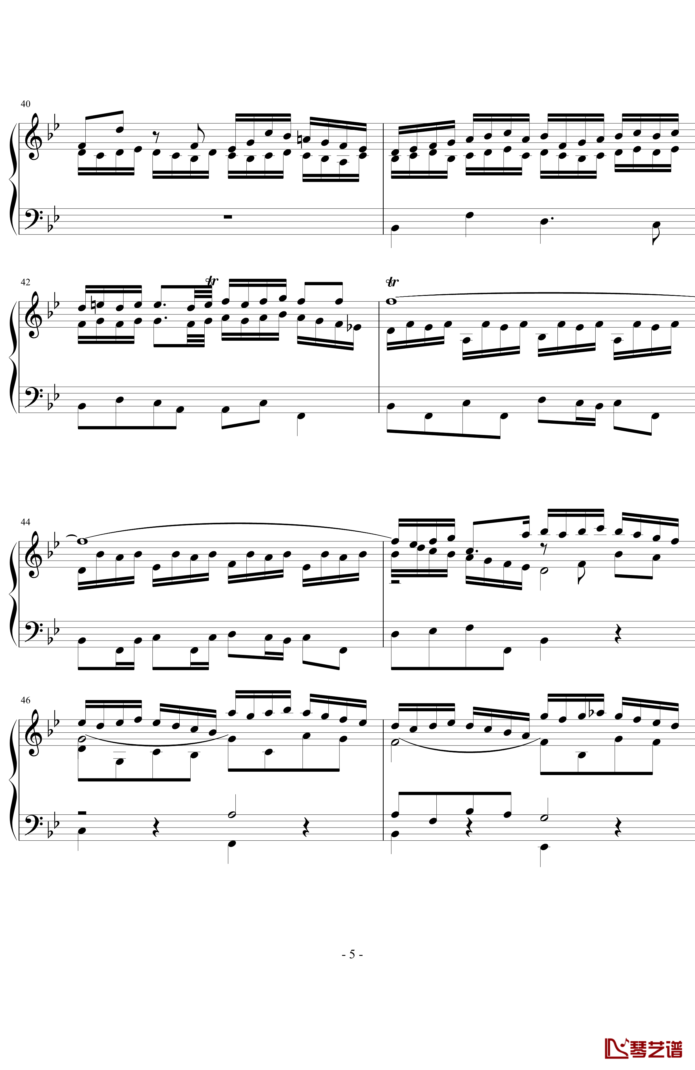 G小调赋格BWV578钢琴谱-巴赫-P.E.Bach5