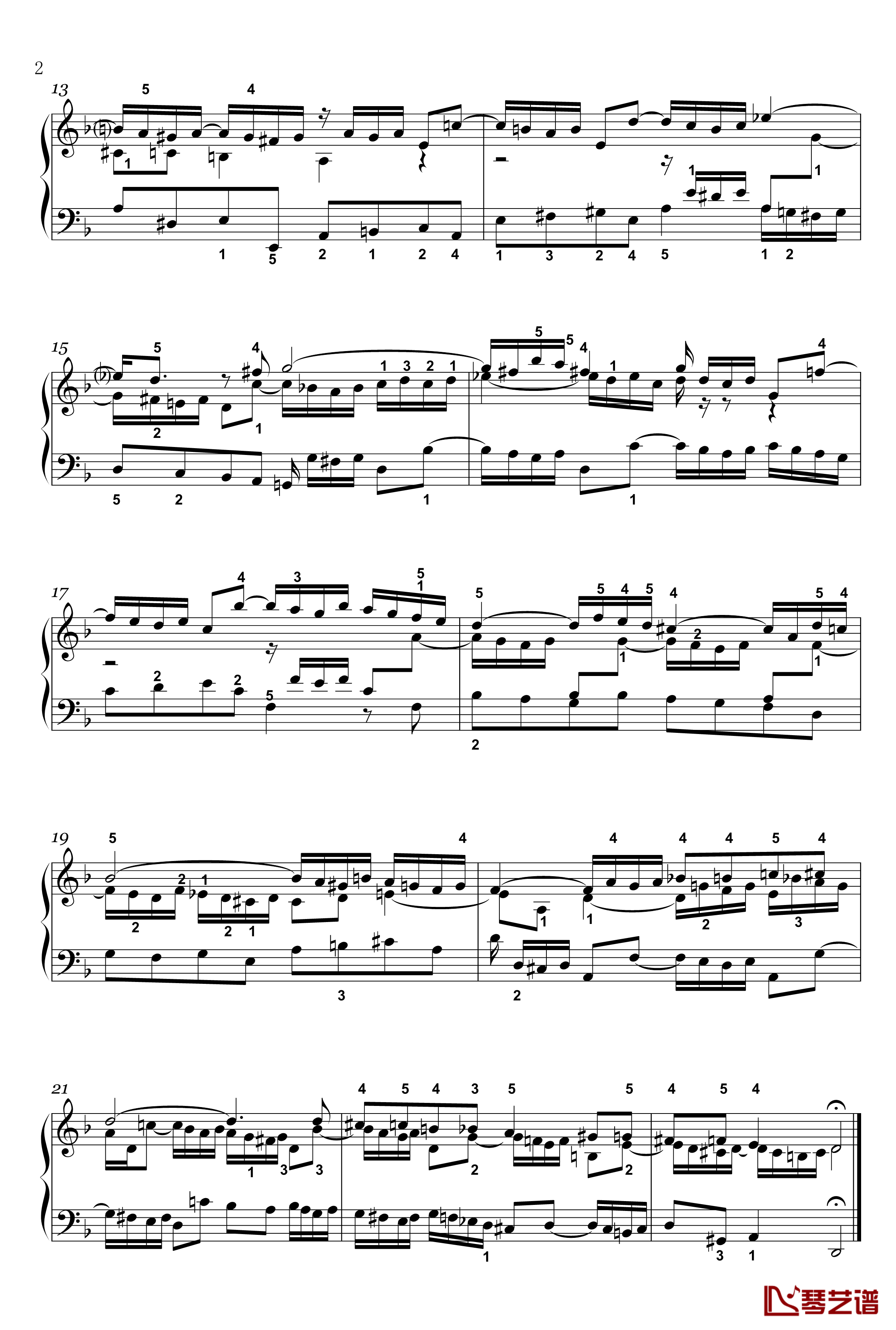 三部创意曲钢琴谱-4-BWV-790-世界名曲2