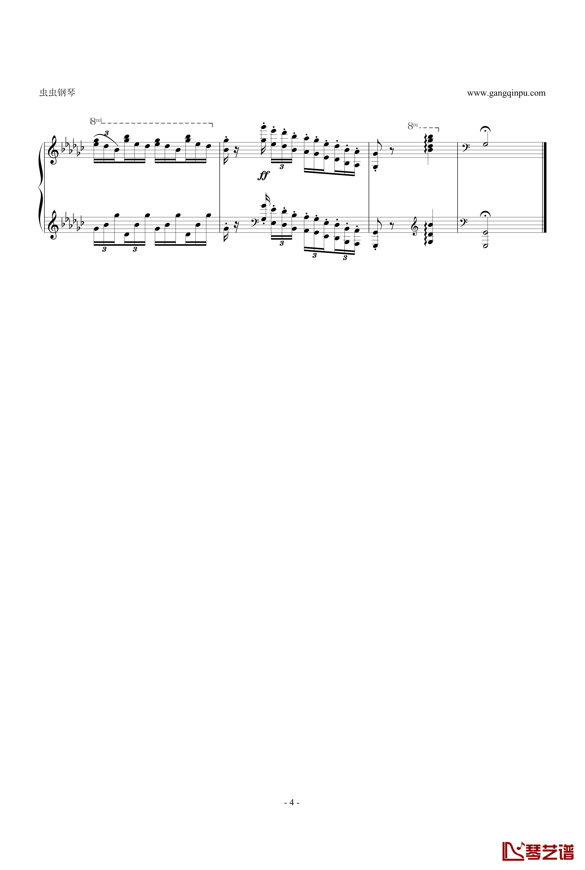 肖邦练习曲钢琴谱-Etude OP.10 No.5-黑键-肖邦-chopin4