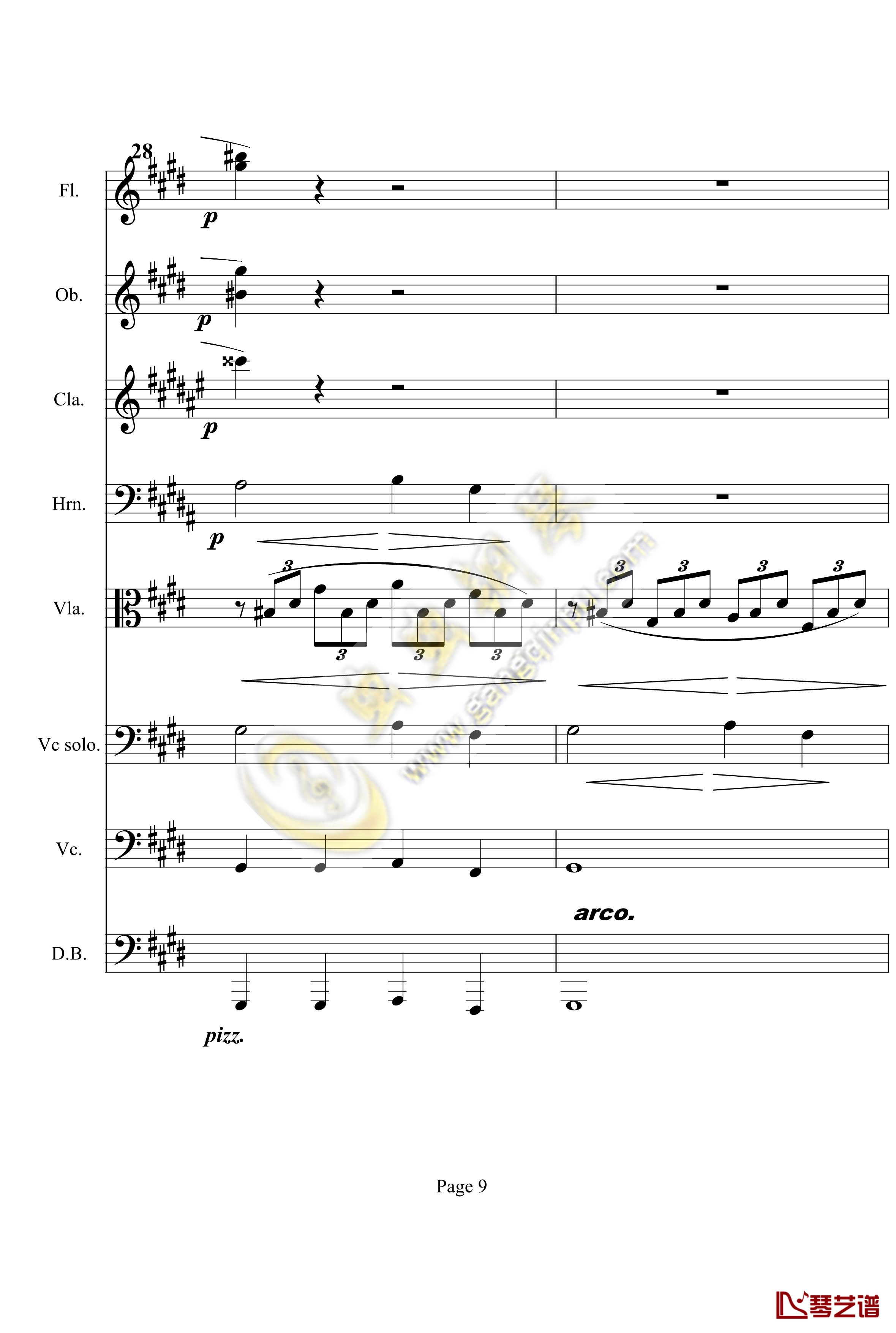 奏鸣曲之交响第14首钢琴谱-贝多芬-beethoven9