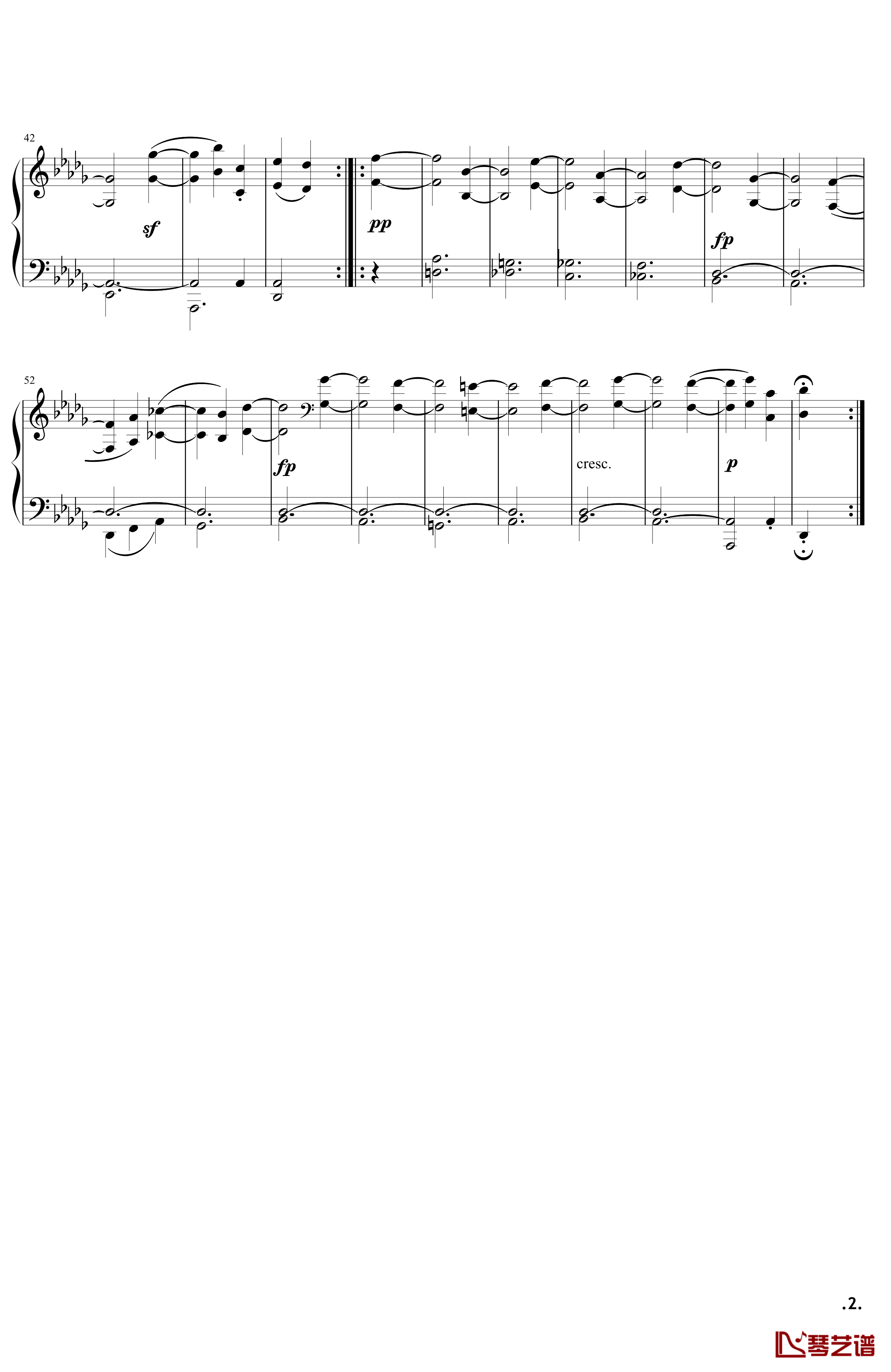 月光钢琴谱-奏鸣曲-贝多芬2