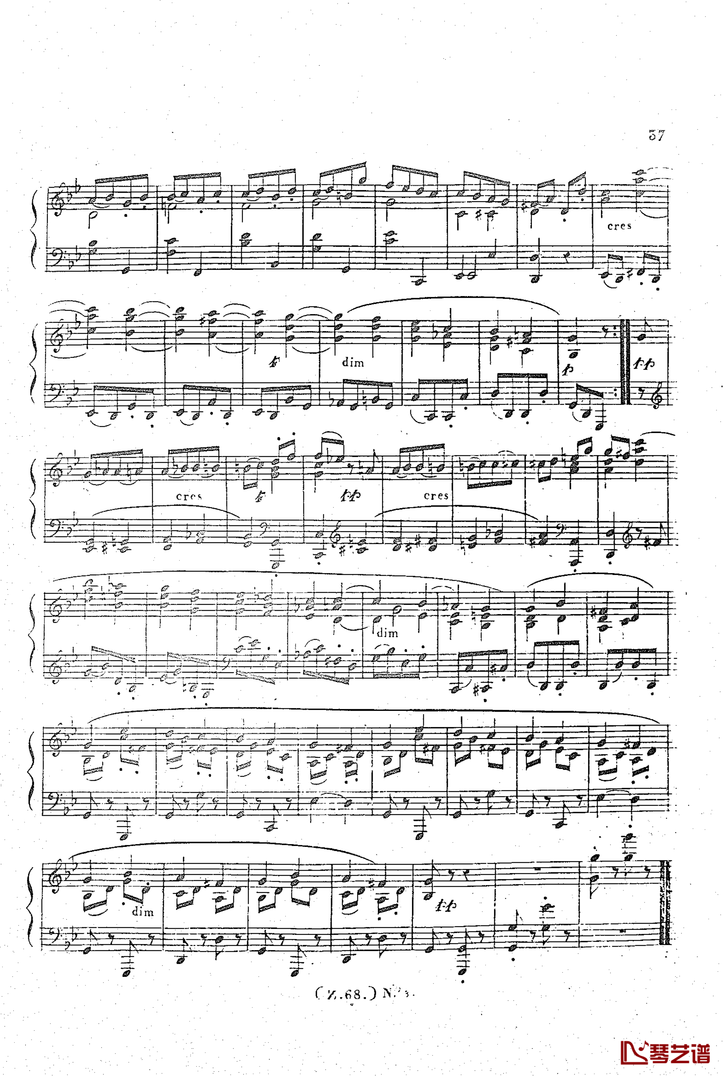 d小调第六钢琴奏鸣曲 Op.124钢琴谱-车尔尼-Czerny38