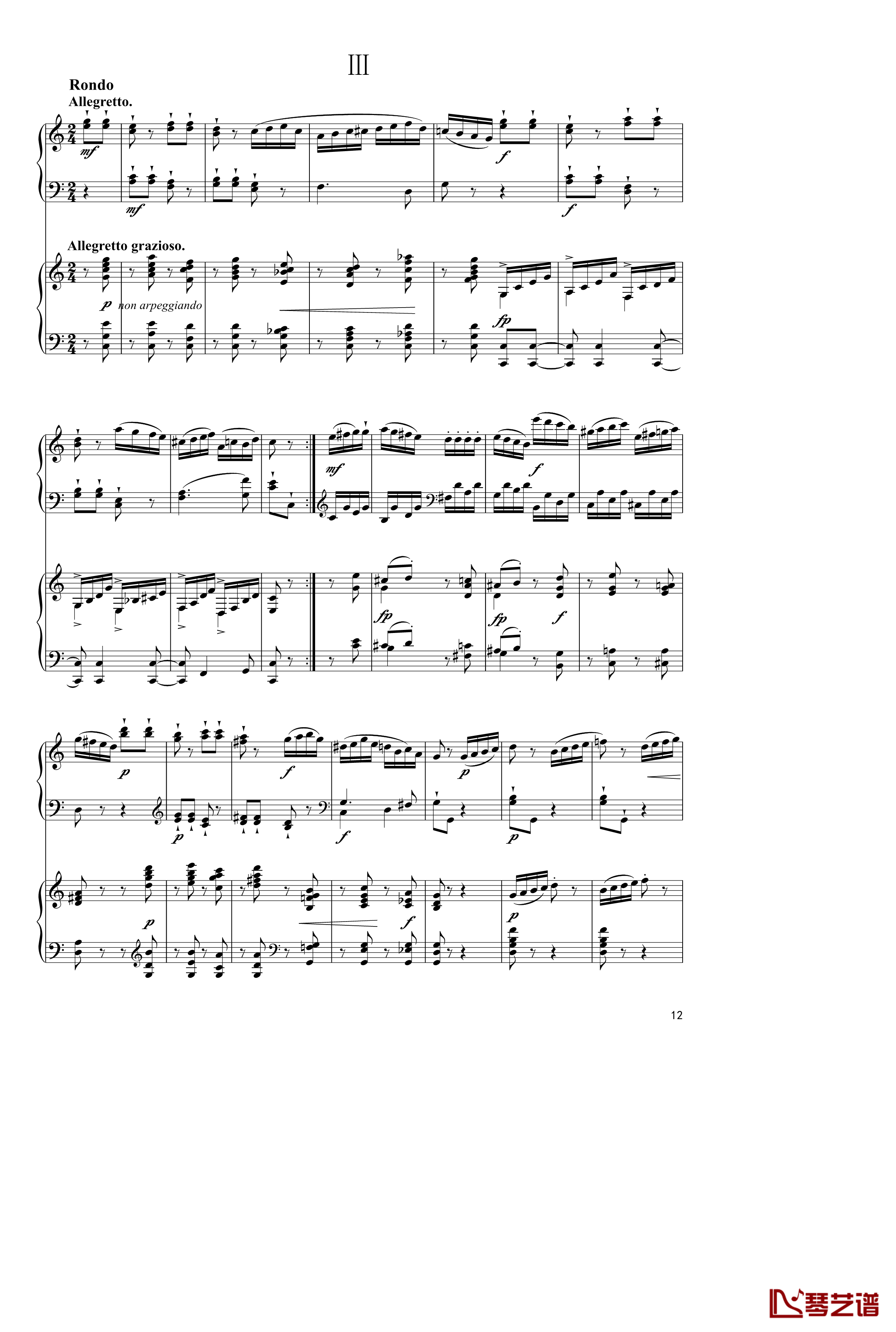 Sonata In C Major, K 545钢琴谱-双钢琴-莫扎特12