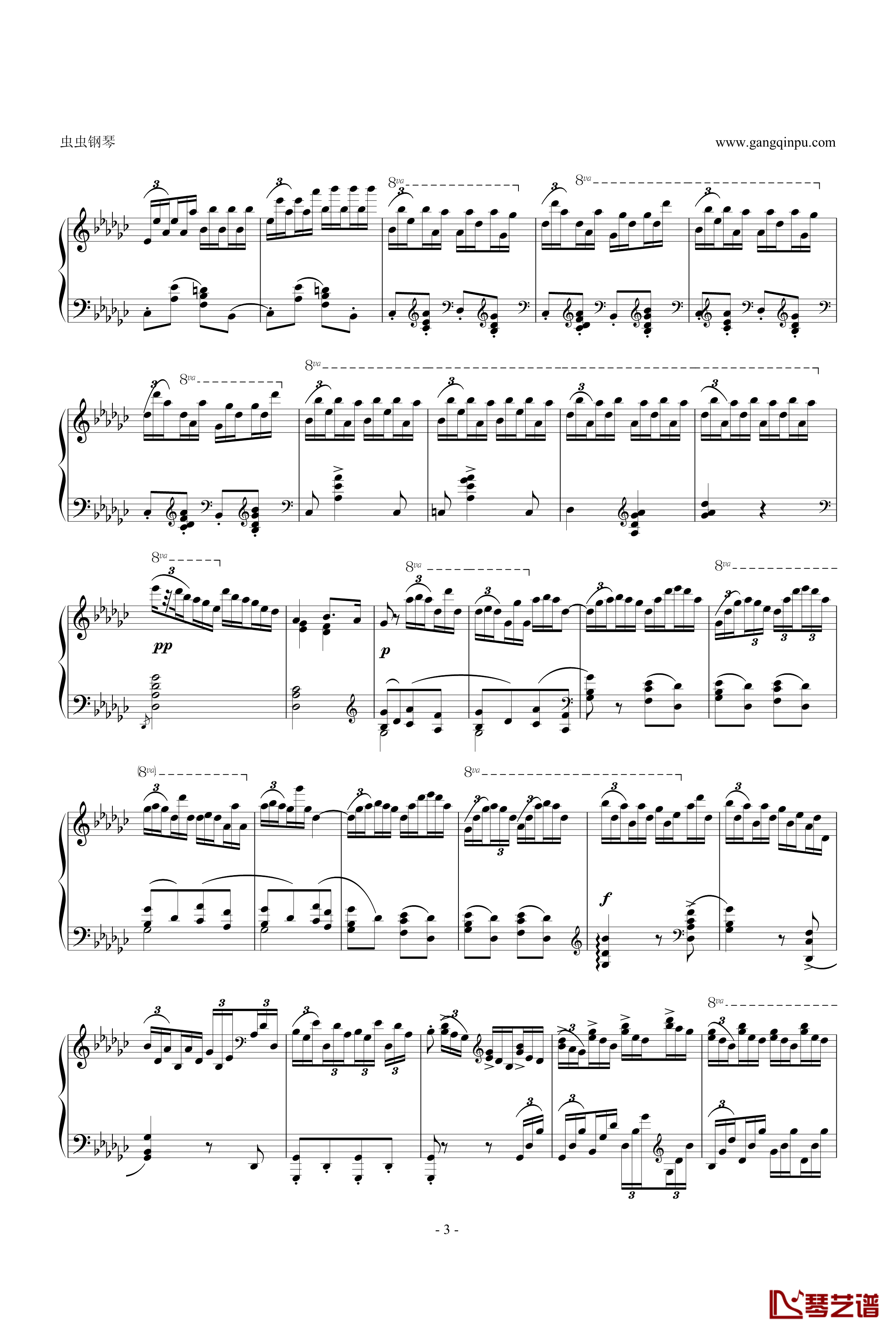 肖邦练习曲钢琴谱-Etude OP.10 No.5-黑键-肖邦-chopin3