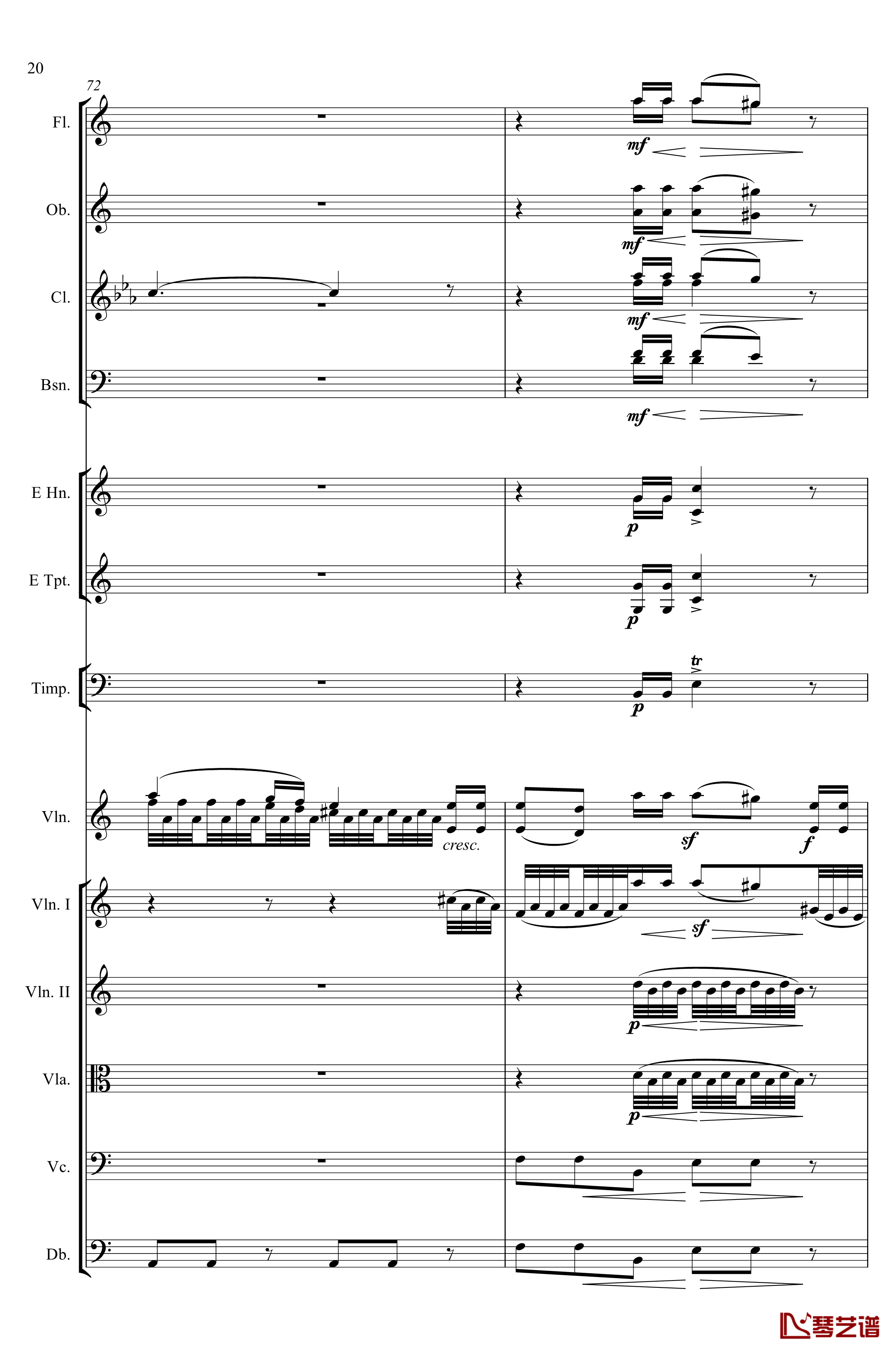 e小调小提琴协奏曲Op.64钢琴谱-第二乐章-Felix Mendelssohn20