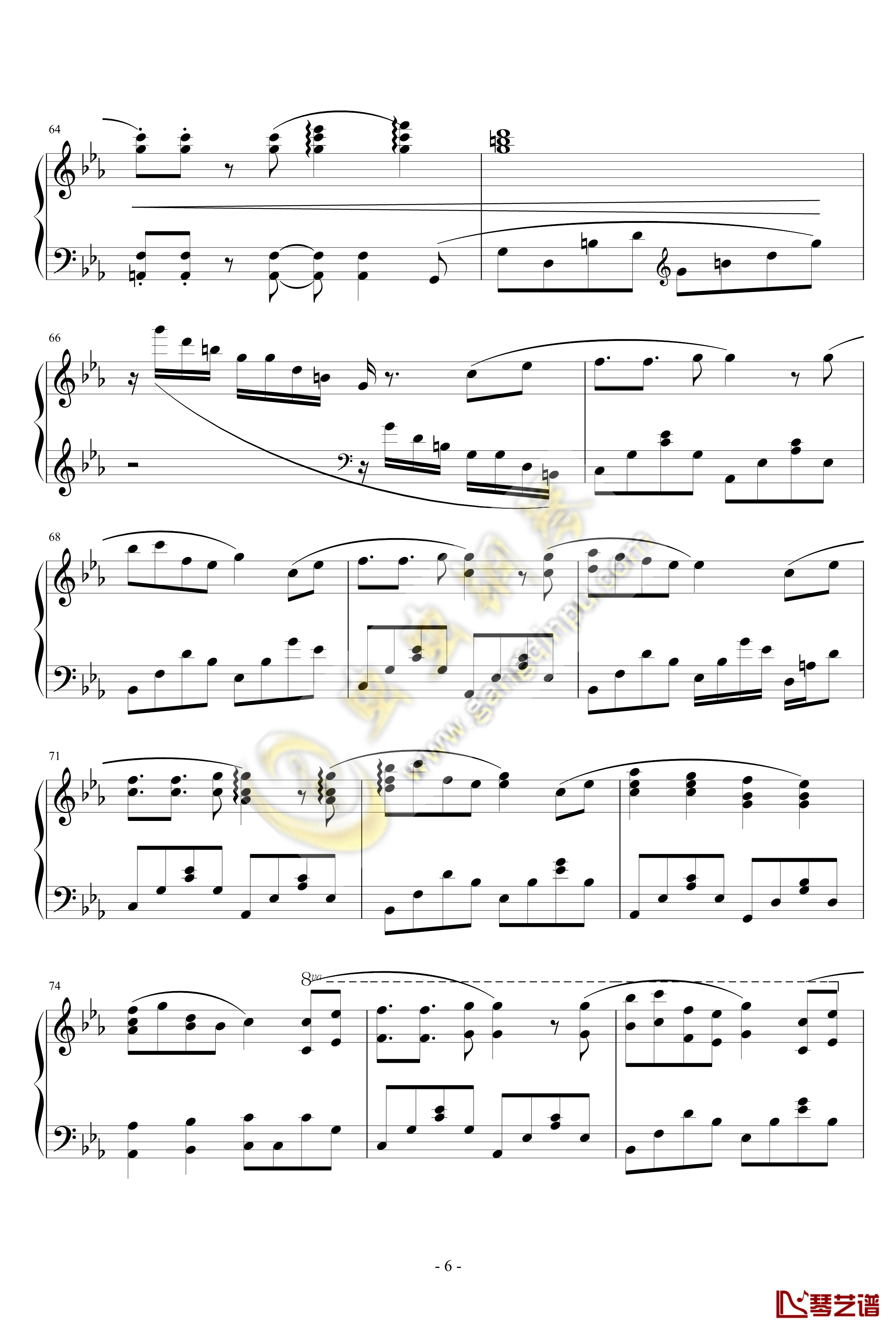 千本樱钢琴谱-改编自口哨版的钢琴独奏-初音未来6