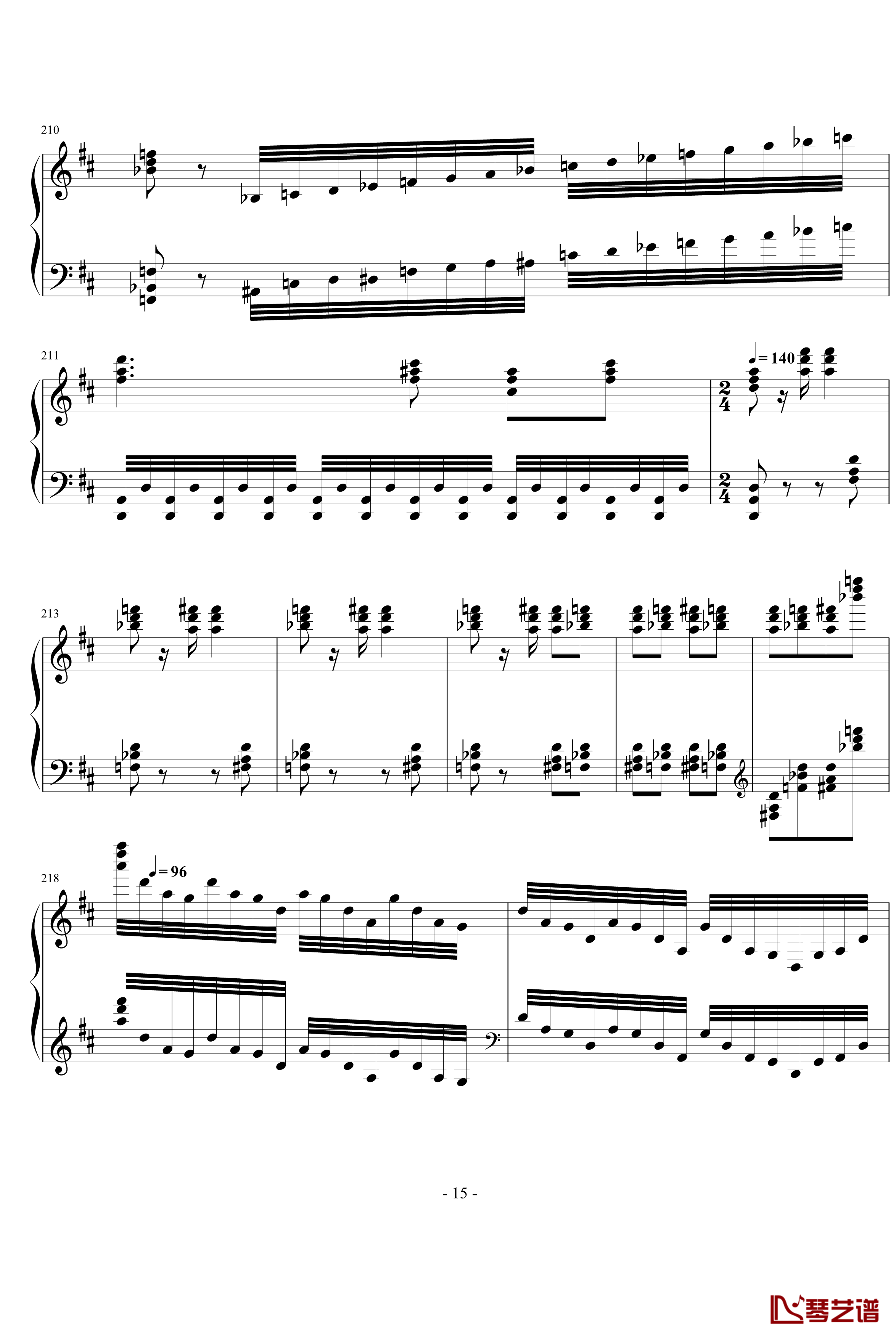 卡门幻想曲钢琴谱-世界名曲15