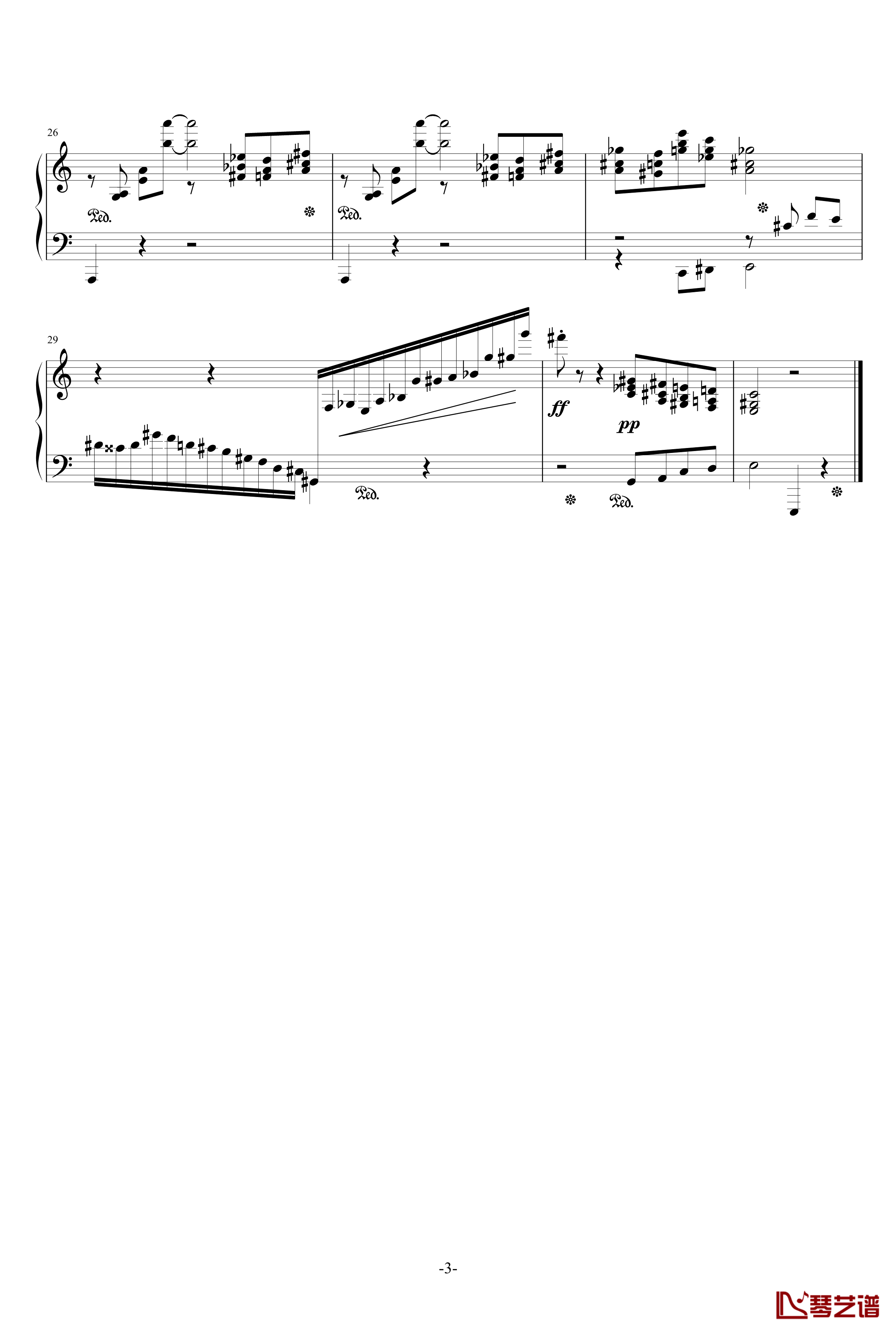 冥想钢琴谱-乐之琴3