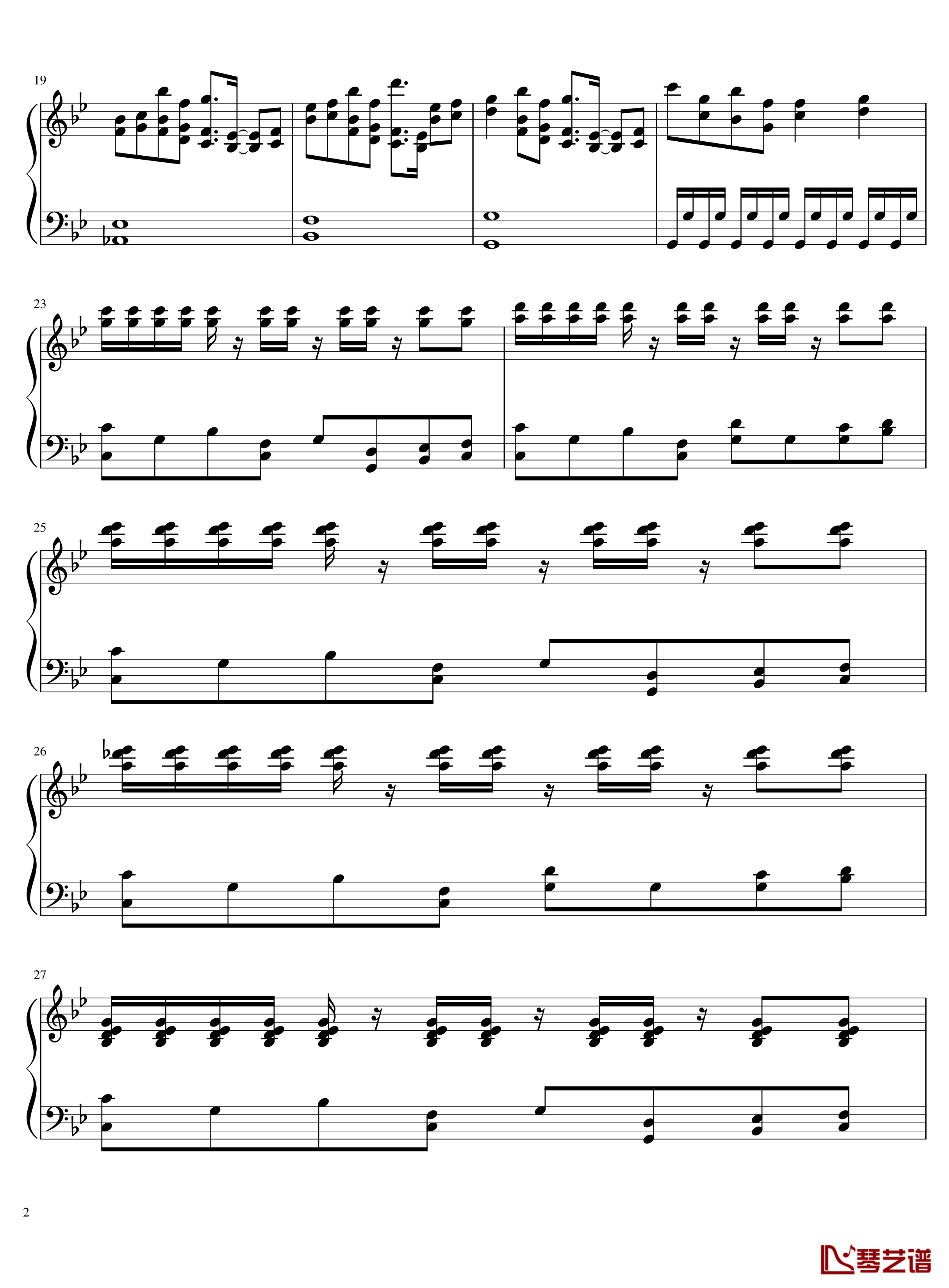 白龙少年钢琴谱-千与千寻精制版2