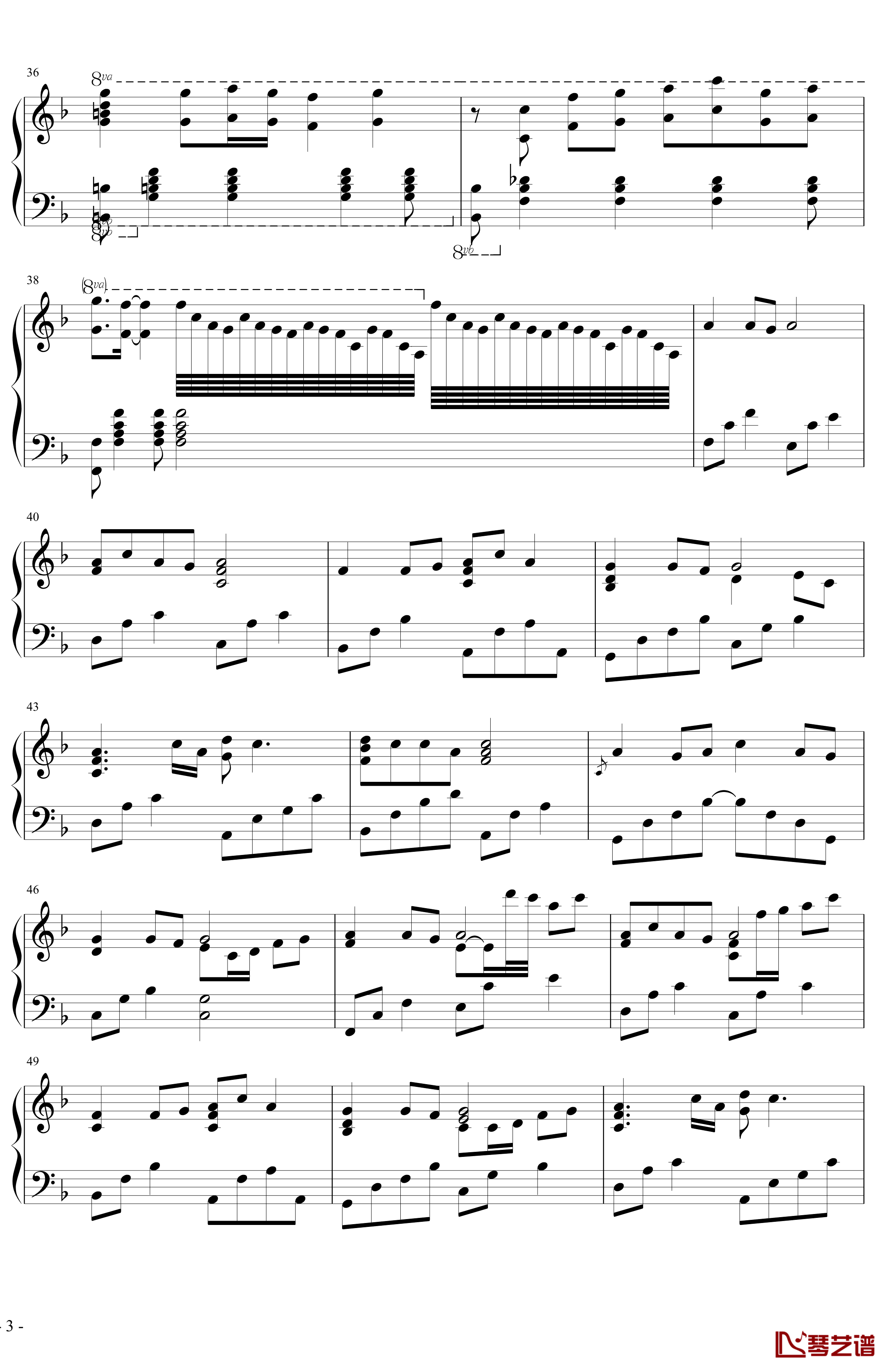 菊花台钢琴谱-超级演奏版-周杰伦3