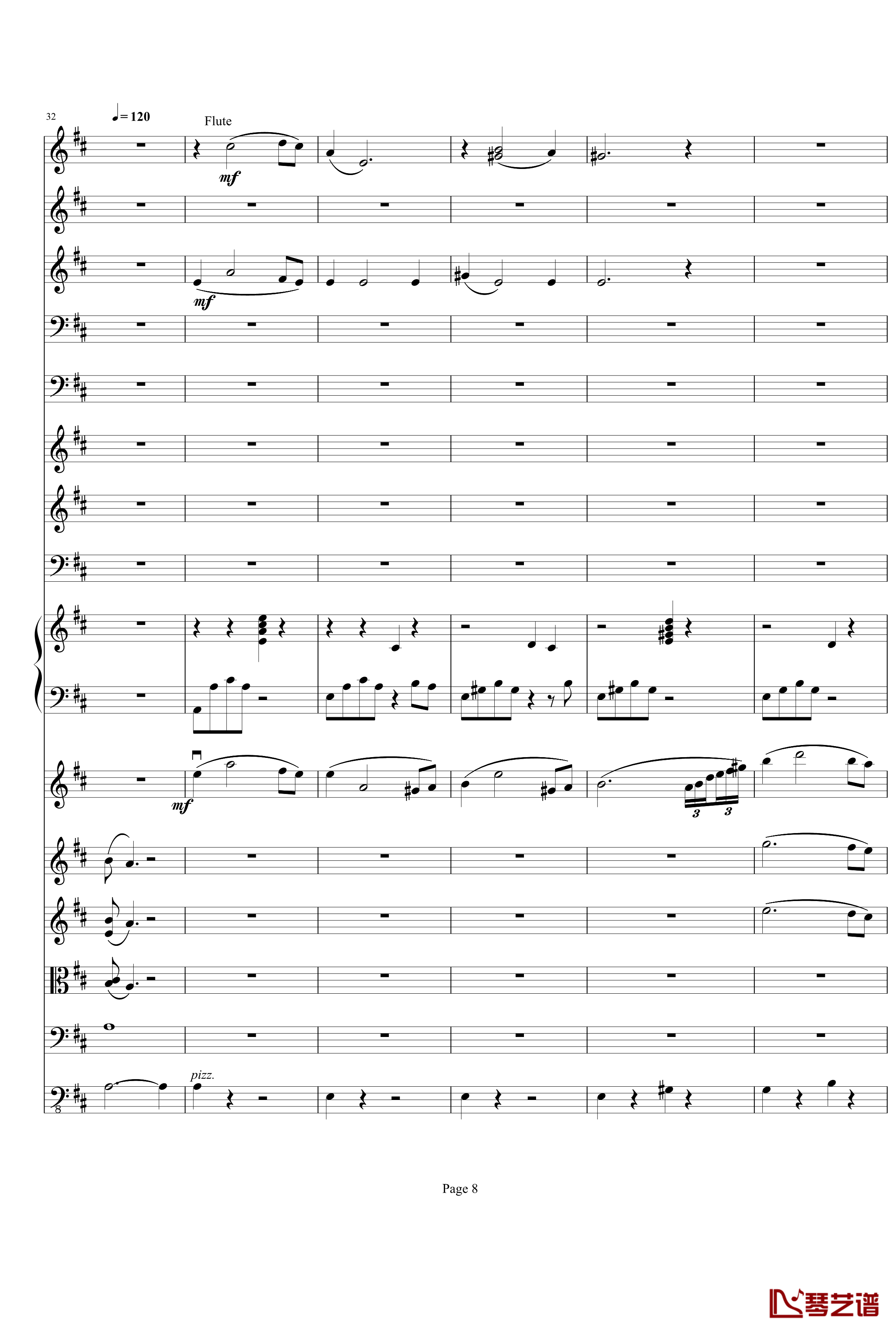 b小调小提琴协奏曲第三乐章钢琴谱-总谱-项道荣8