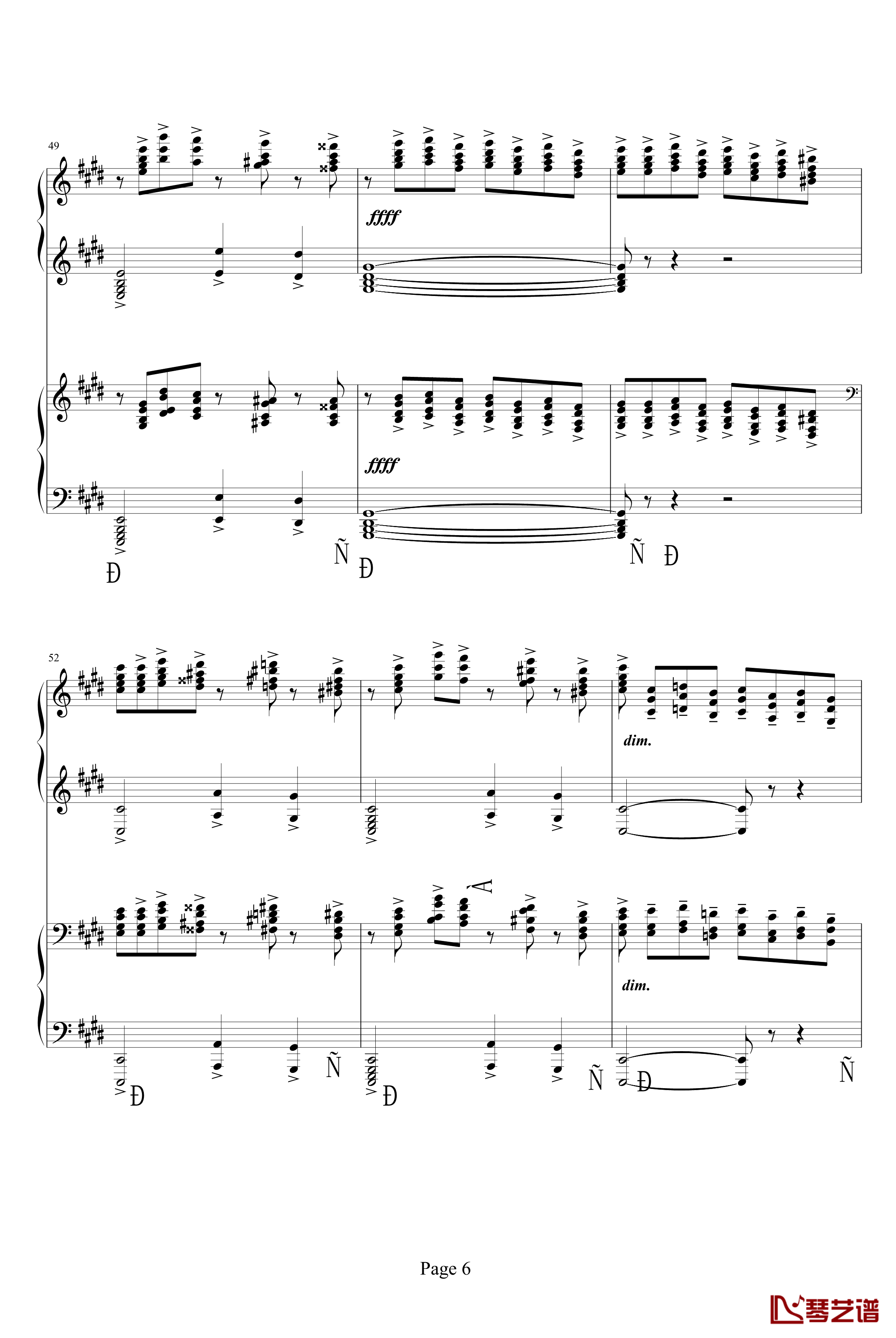 c小调前奏曲钢琴谱-拉赫马尼若夫6