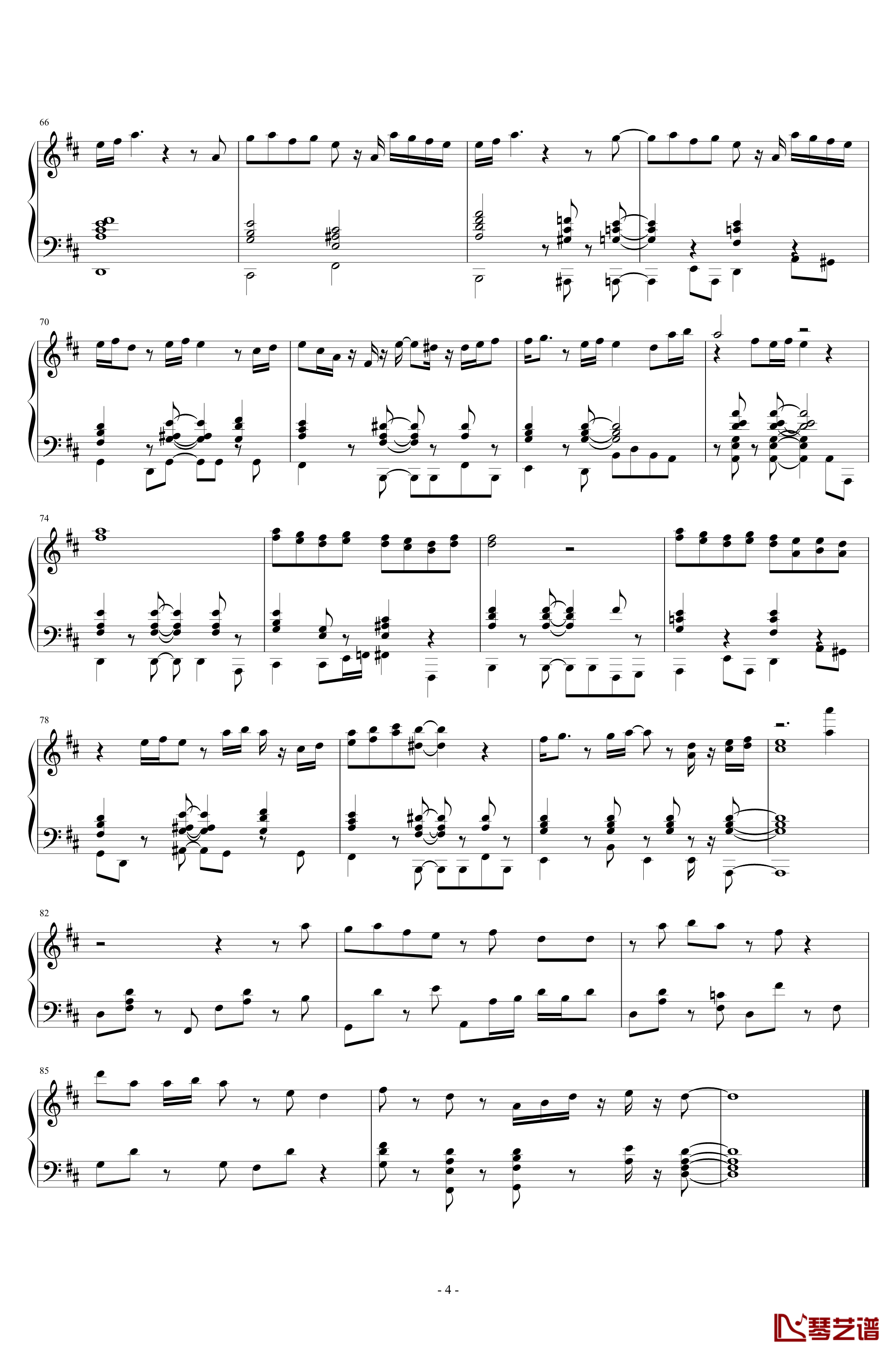 焦糖玛奇朵钢琴谱-J.BASS4