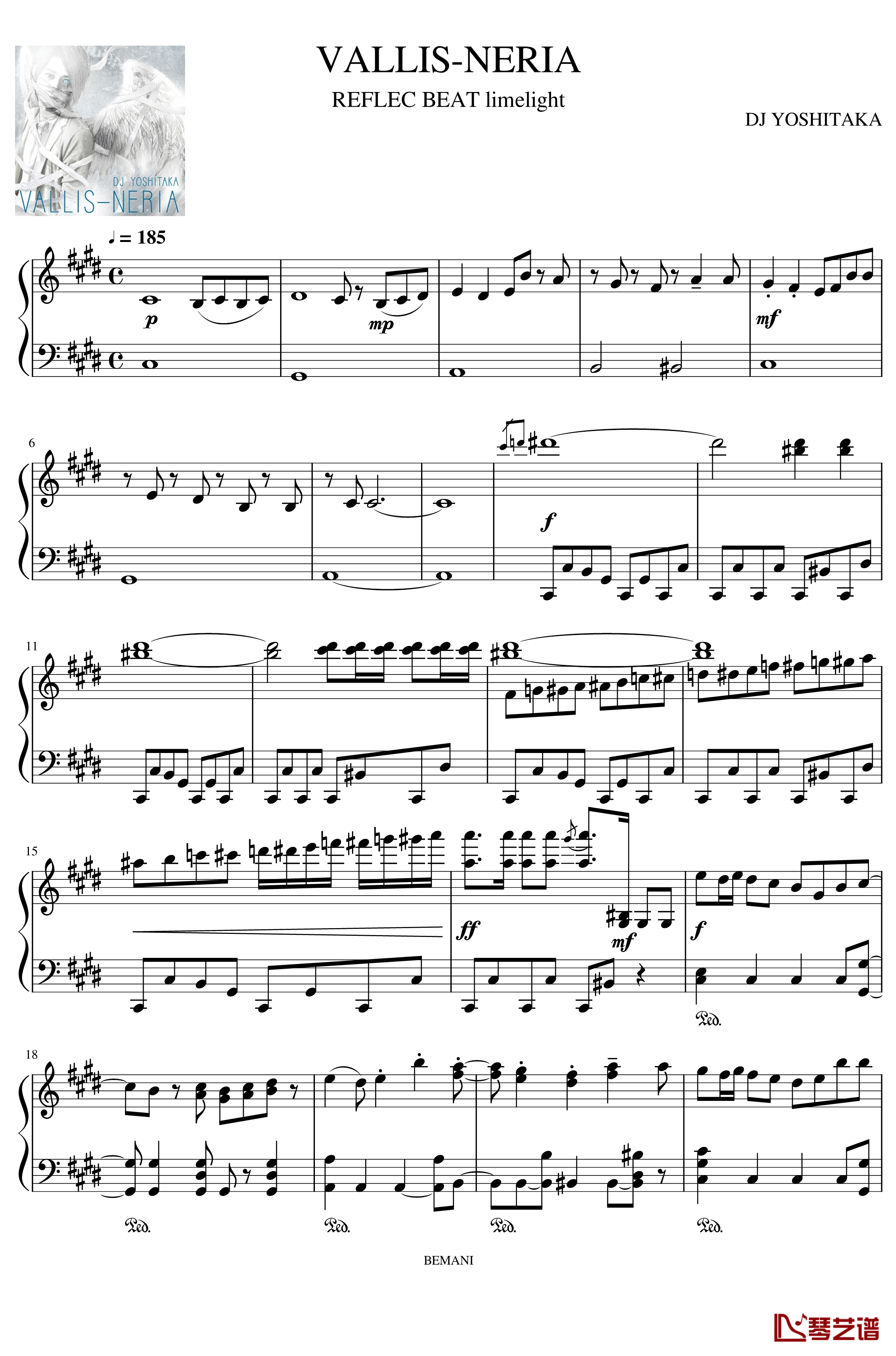 VALLIS NERIA钢琴谱-REFLEC BEAT limeligh1
