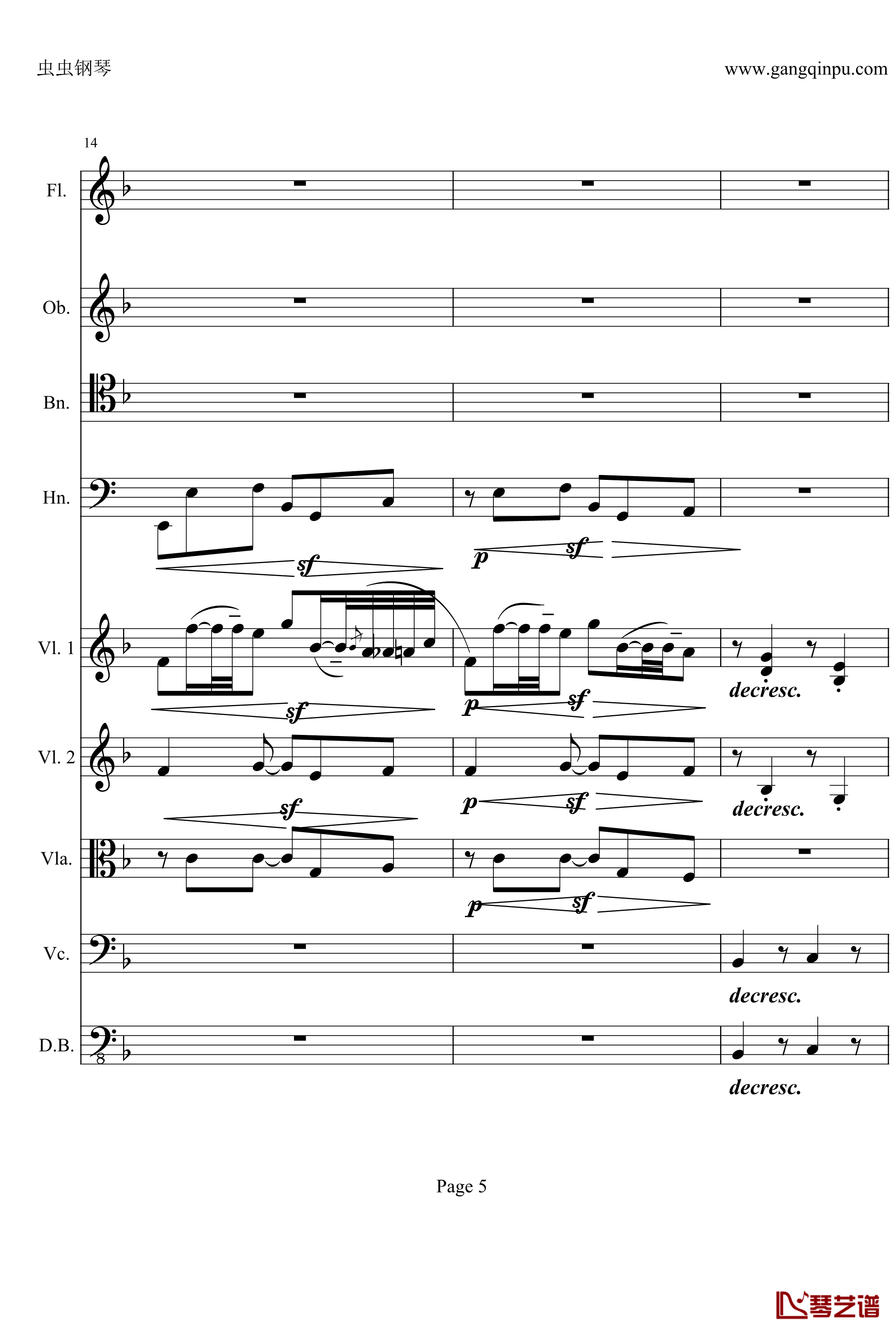 奏鸣曲之交响钢琴谱-第21-Ⅱ-贝多芬-beethoven5