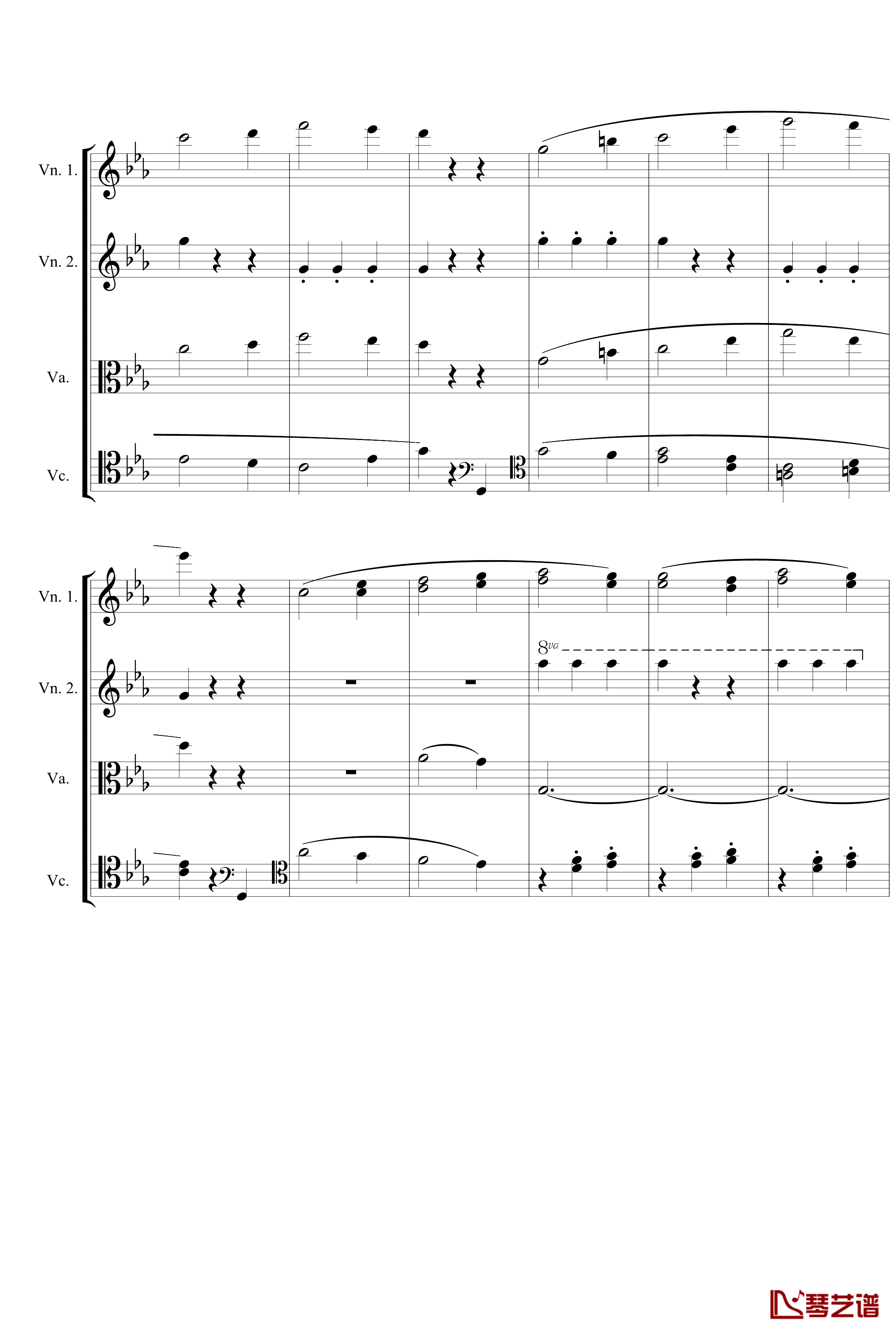 Symphony No.5 in C Minor 3rd钢琴谱-String quartet-贝多芬-beethoven8