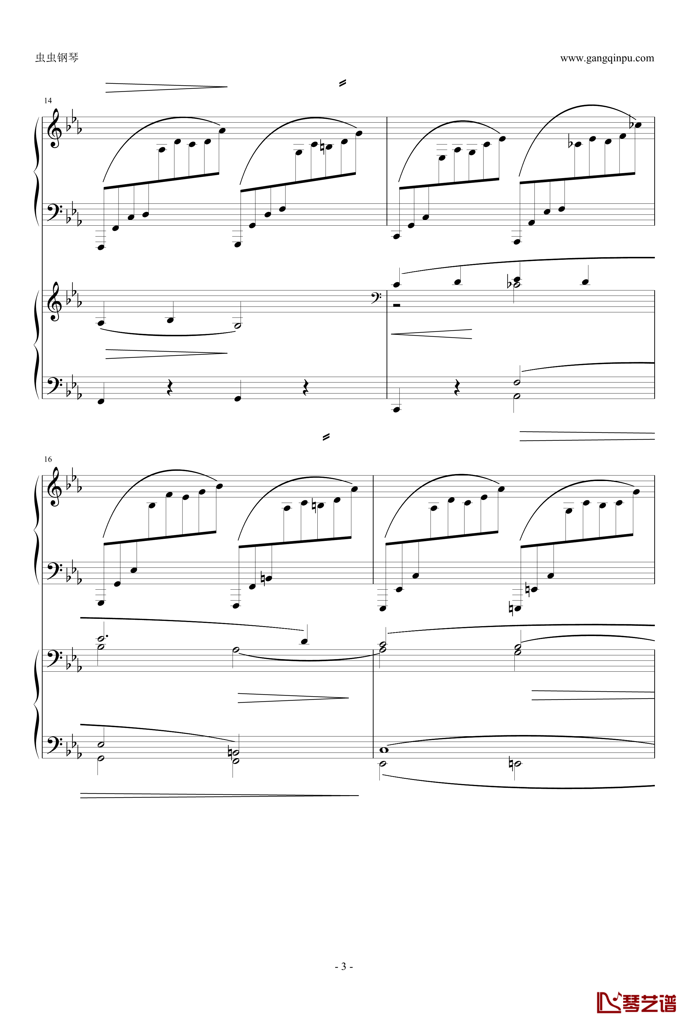 c小调第2钢琴协奏曲钢琴谱-拉赫马尼若夫3