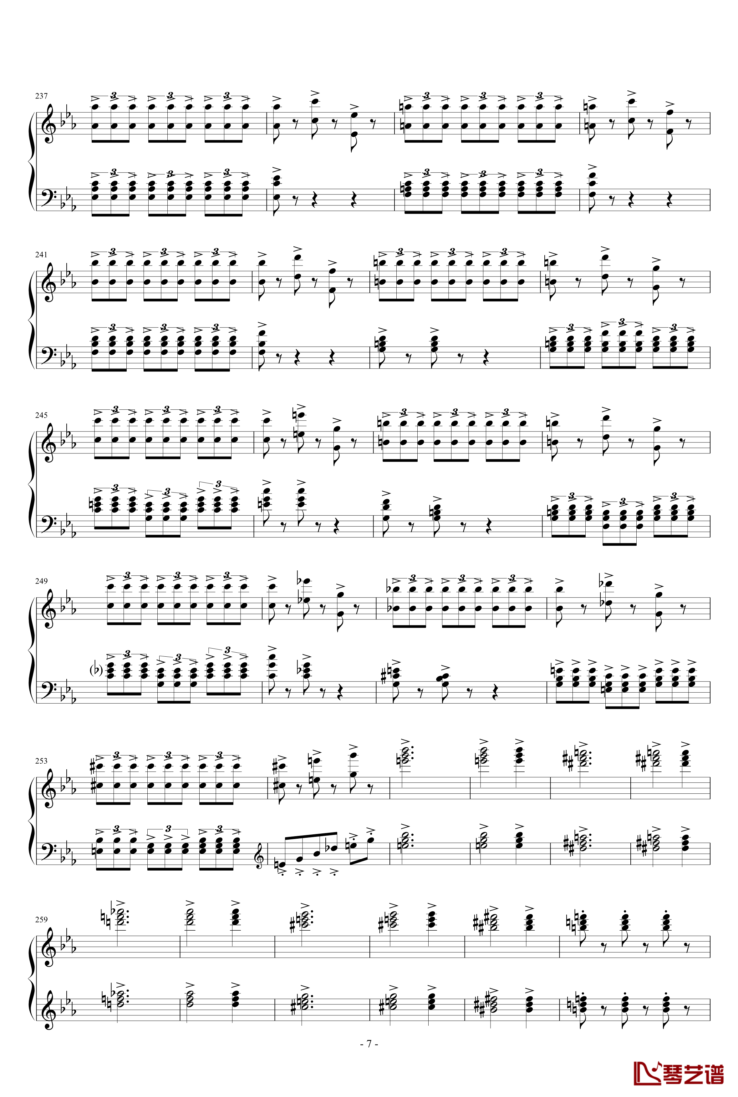 圆舞曲钢琴谱-DXF7