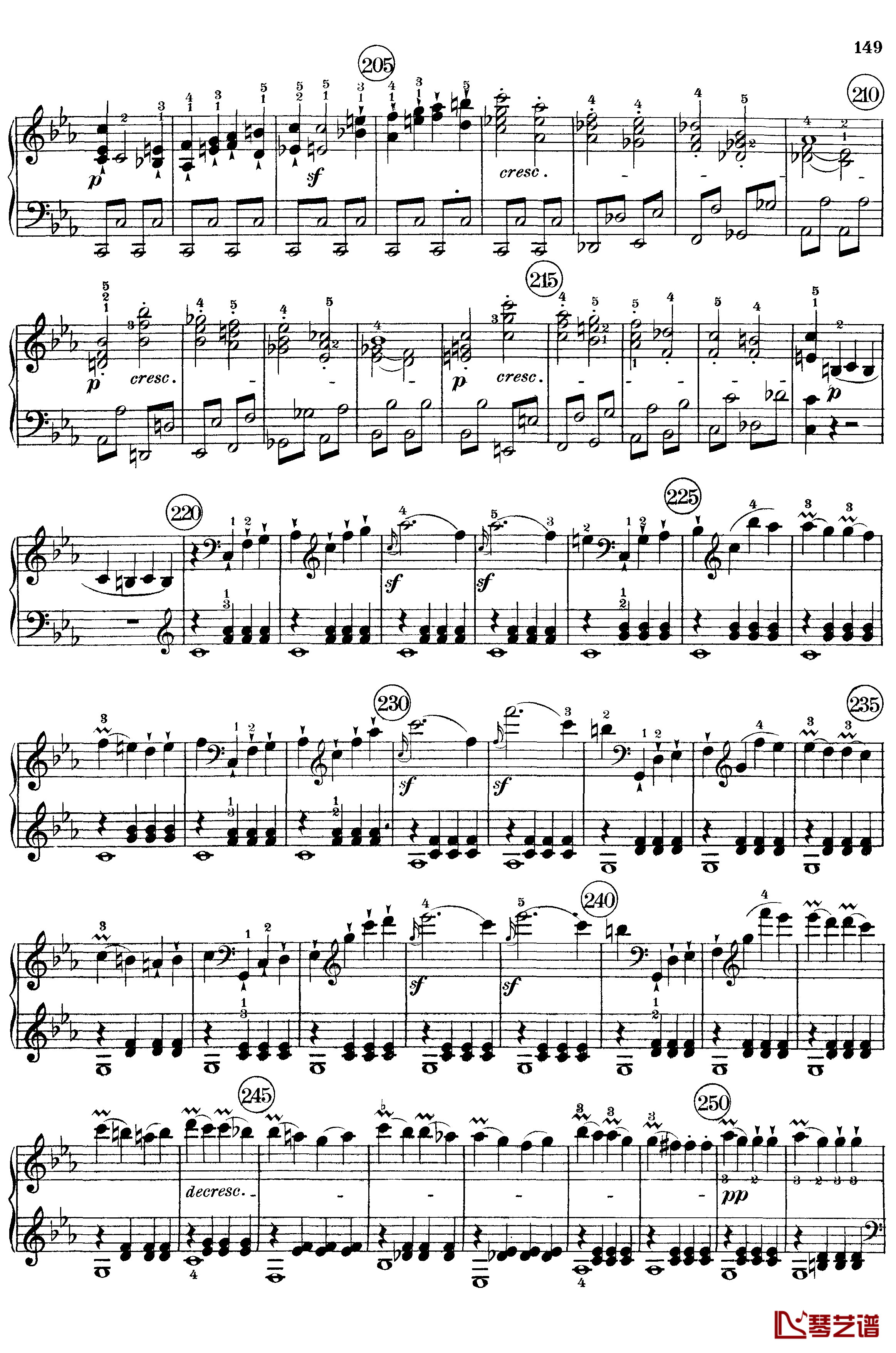 悲怆钢琴谱-c小调第八号钢琴奏鸣曲-全乐章-带指法版-贝多芬-beethoven7