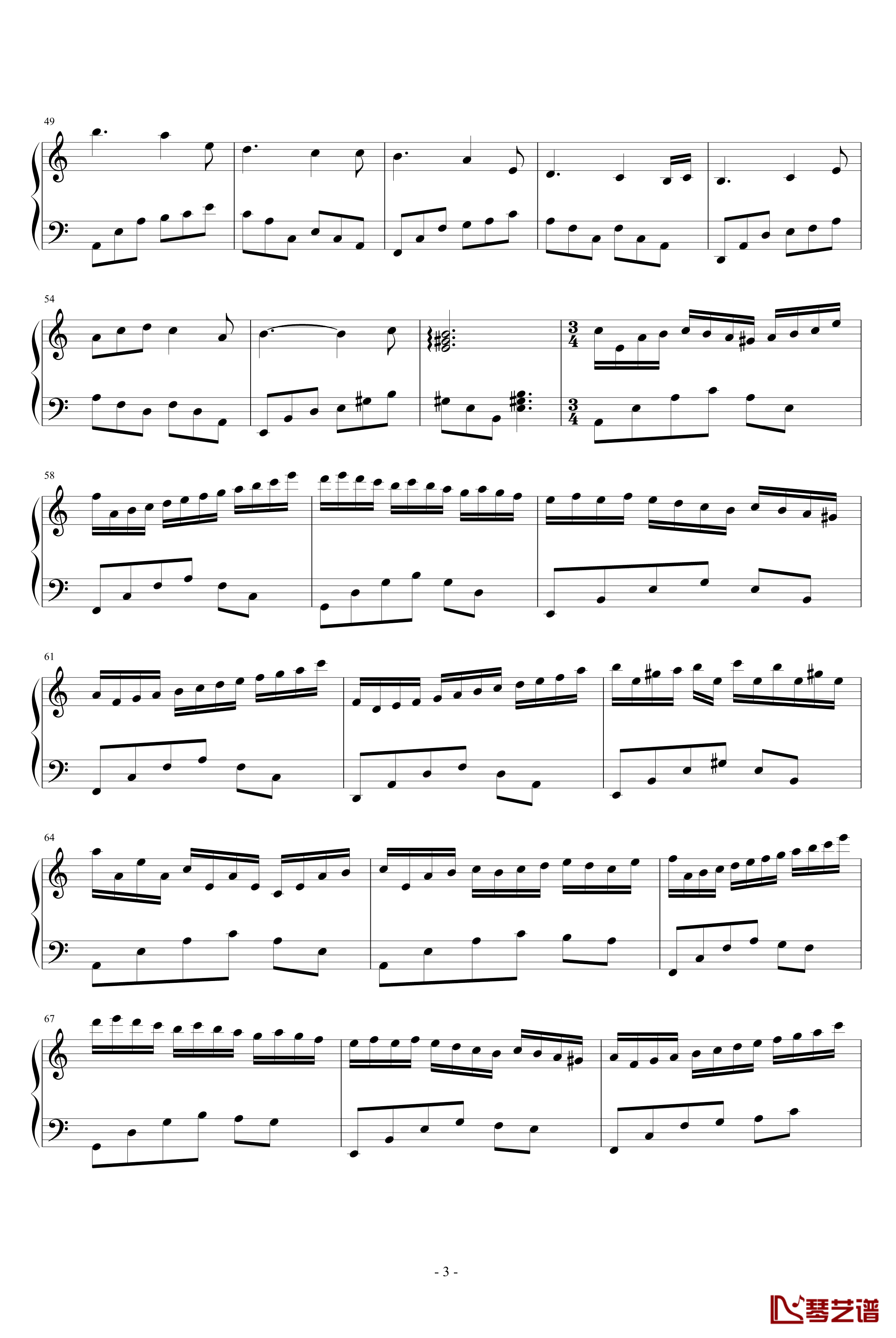 A小调钢琴谱-无题-Vecila3