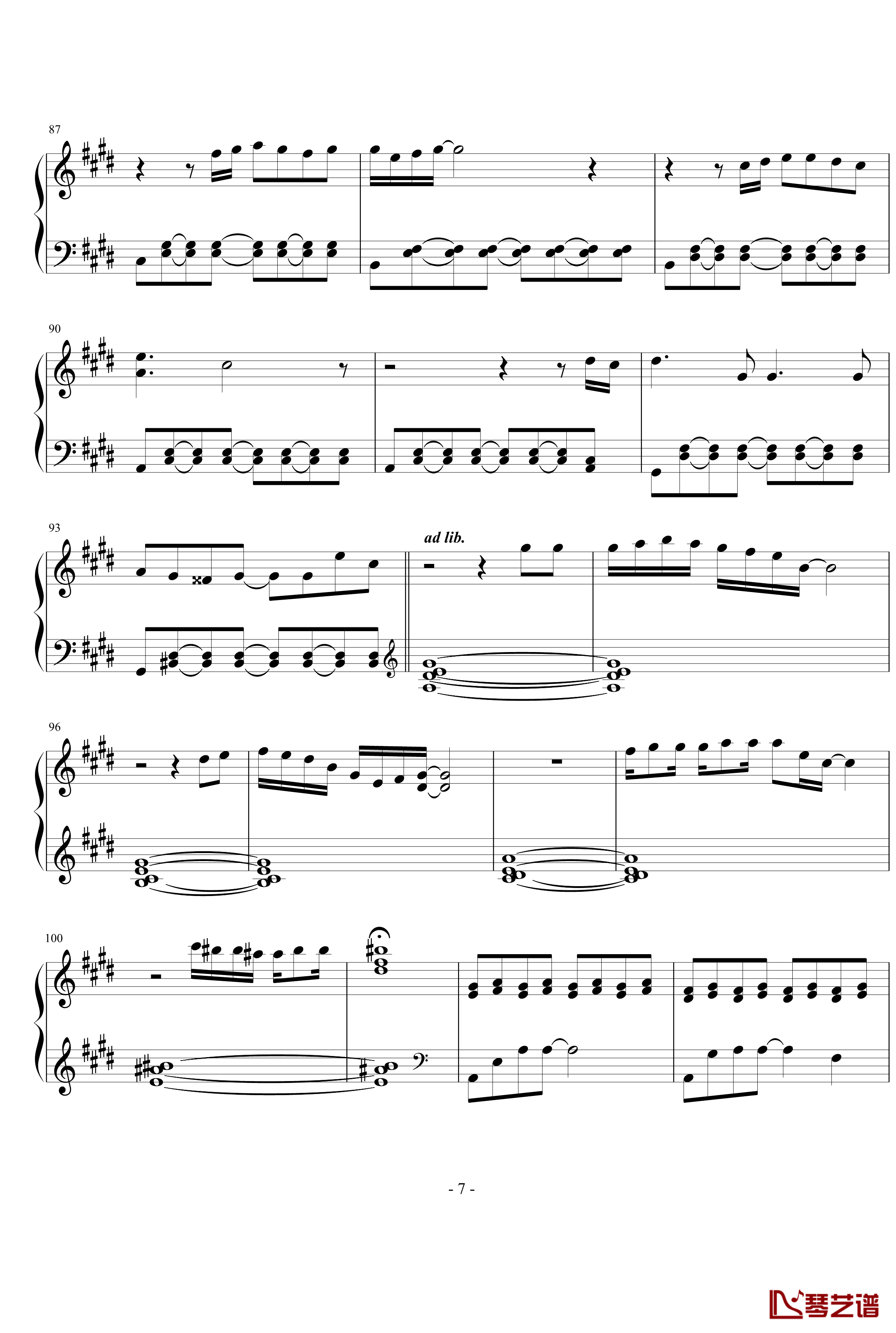 空际钢琴谱-李方略7