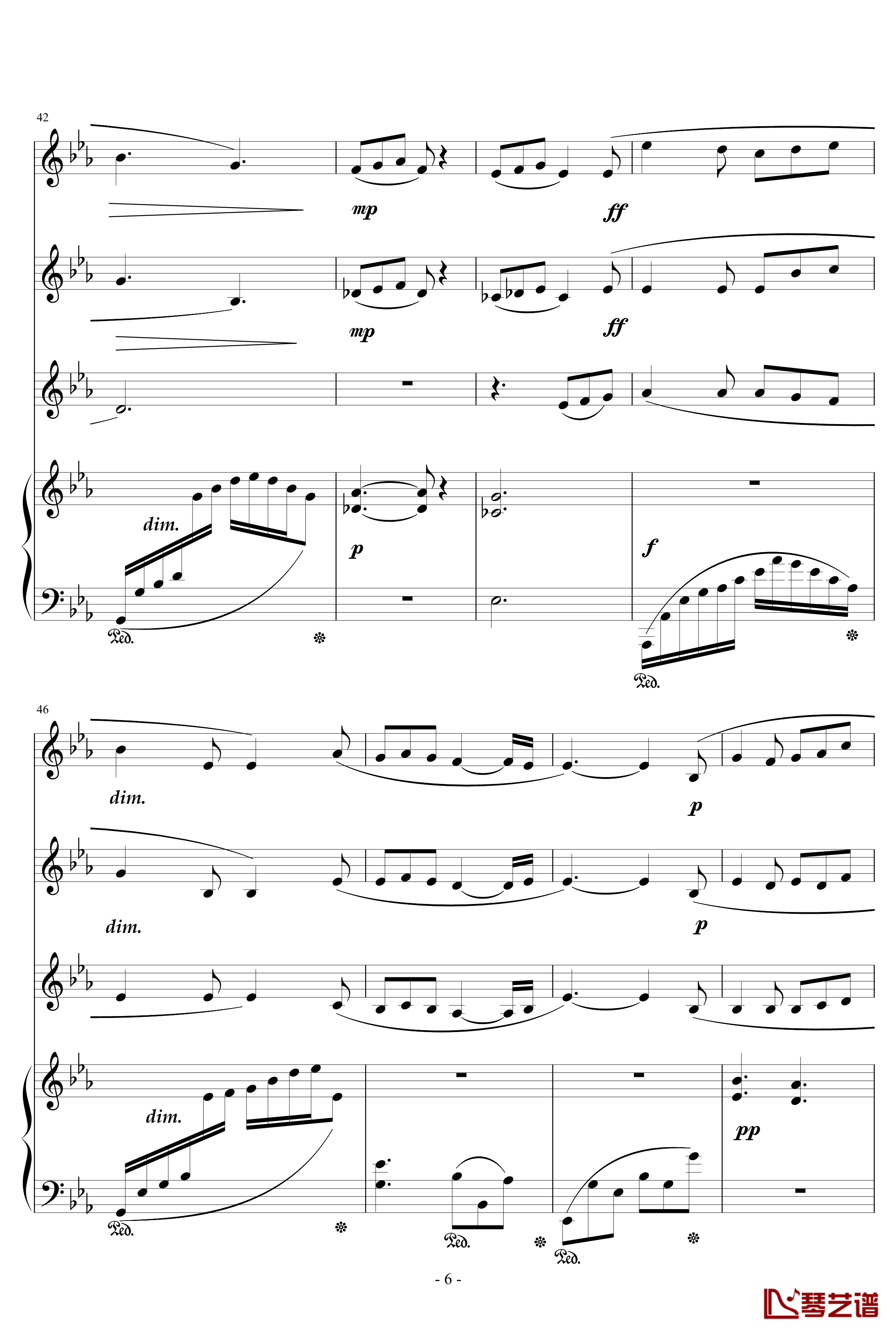 无词歌No.1钢琴谱-天籁传声6