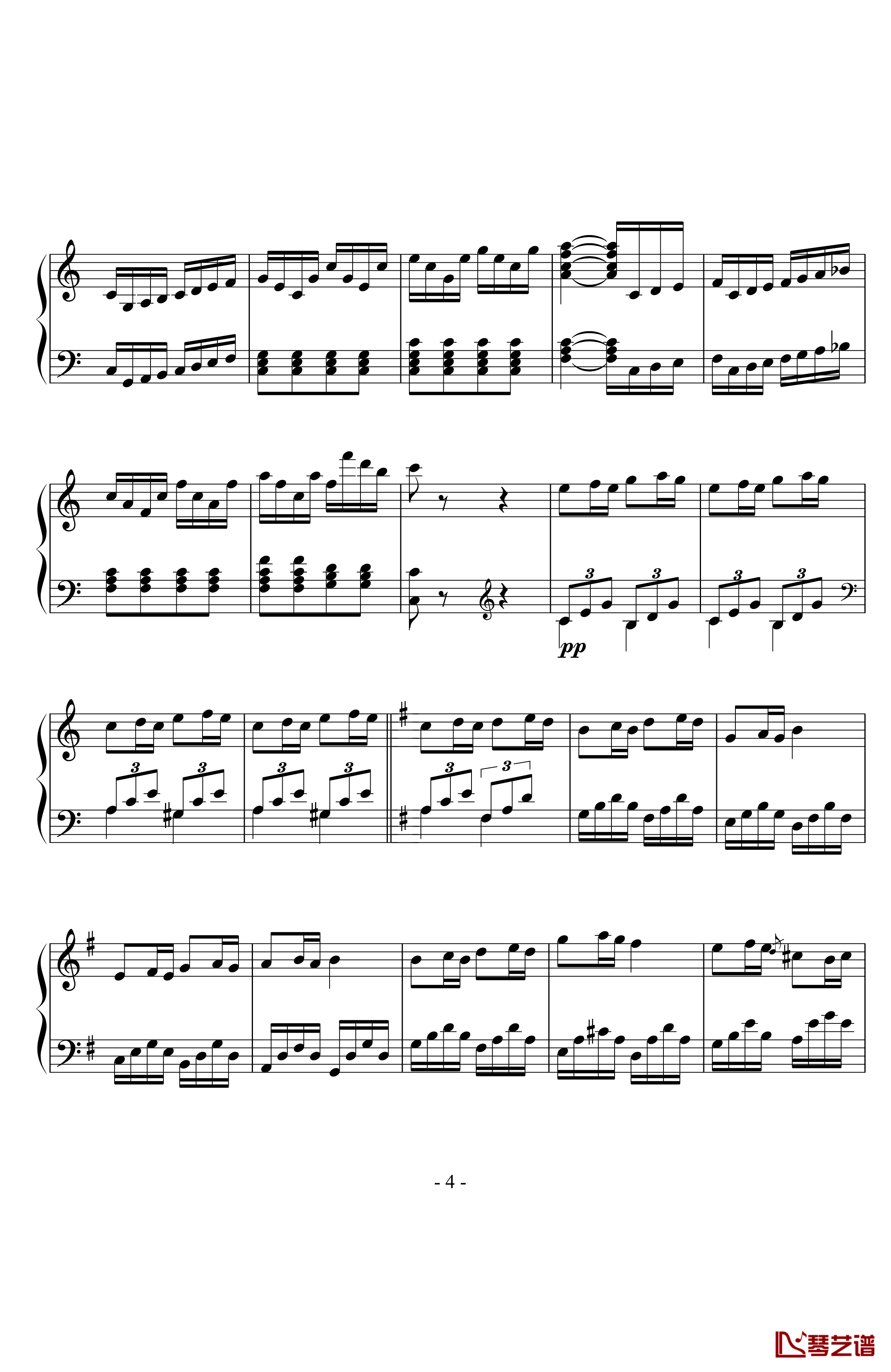 贝多芬第二十五钢琴奏鸣曲钢琴谱-贝多芬-beethoven4