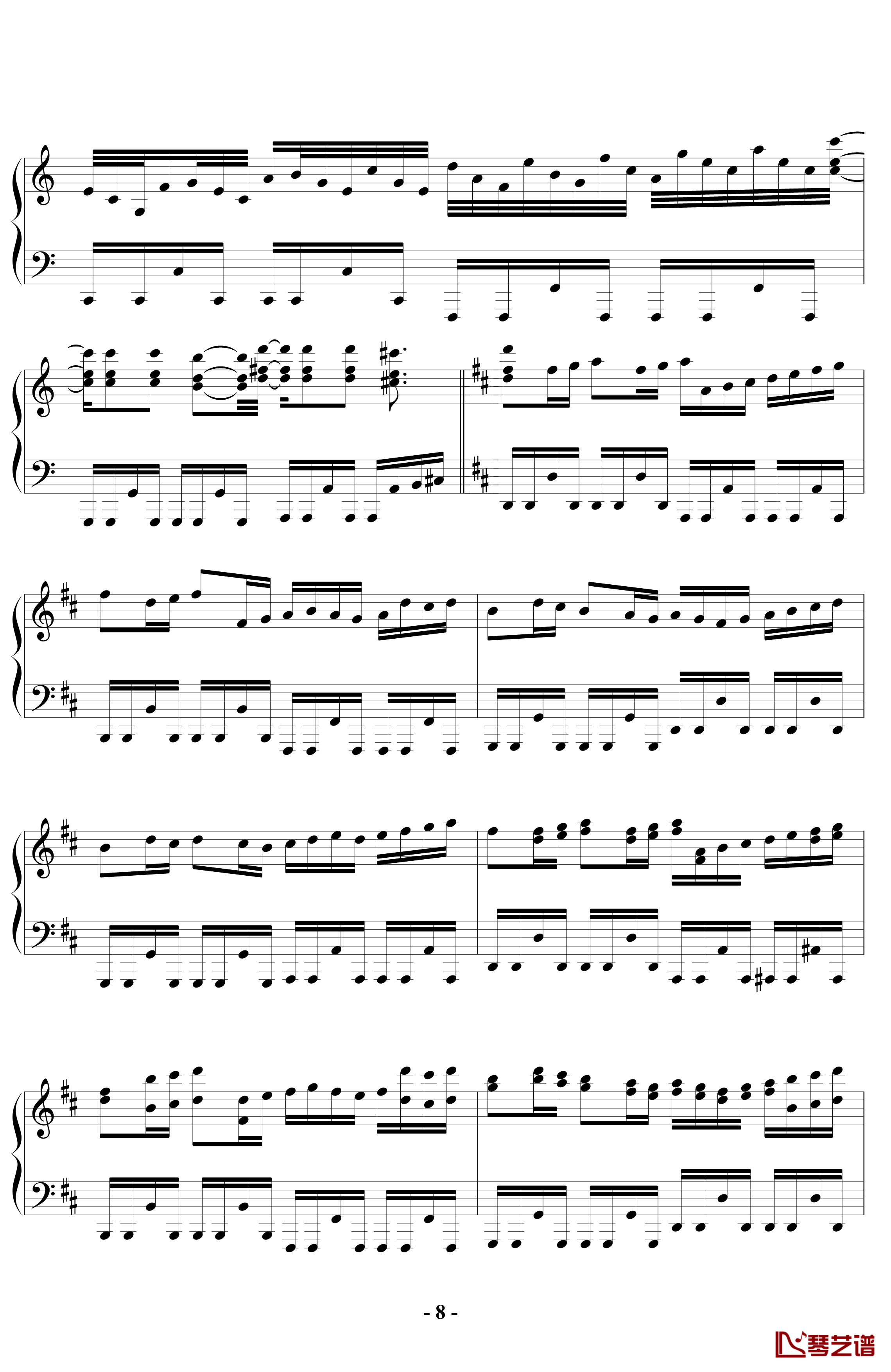 卡农钢琴谱-钢琴摇滚标准版-帕赫贝尔-Pachelbel8