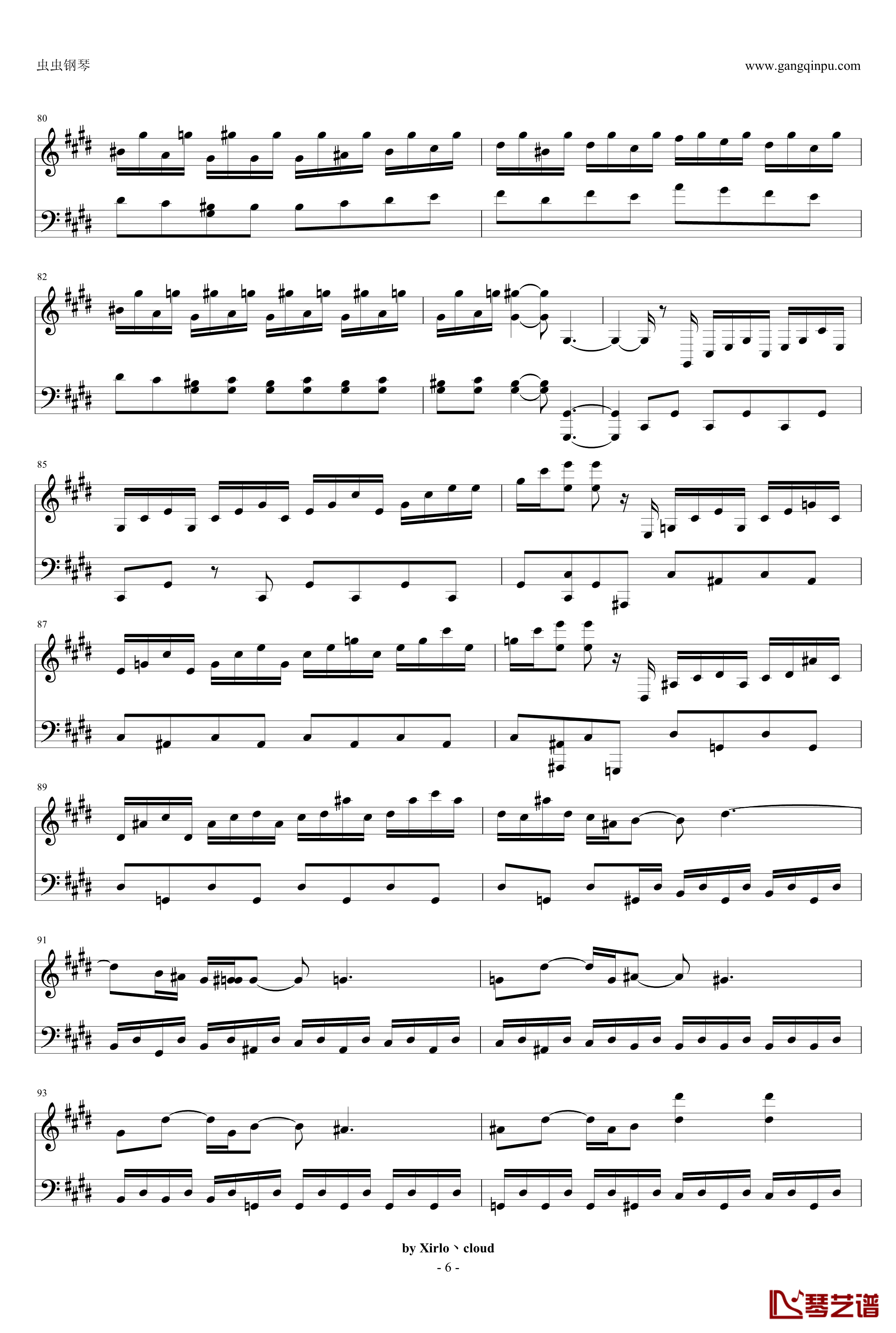 月光奏鸣曲钢琴谱-改编版-贝多芬-beethoven6