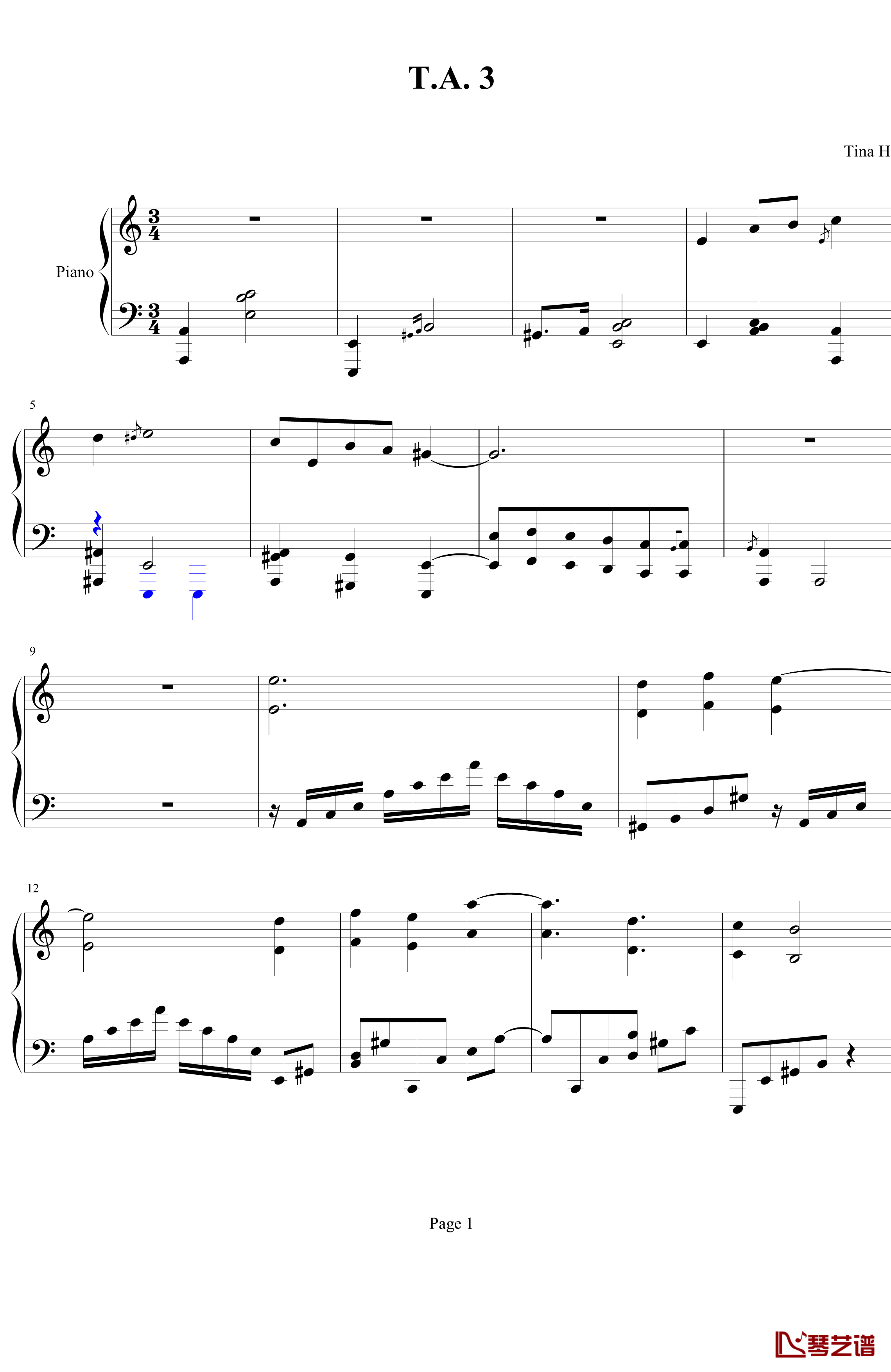 T.A. 3钢琴谱-MITTAL1