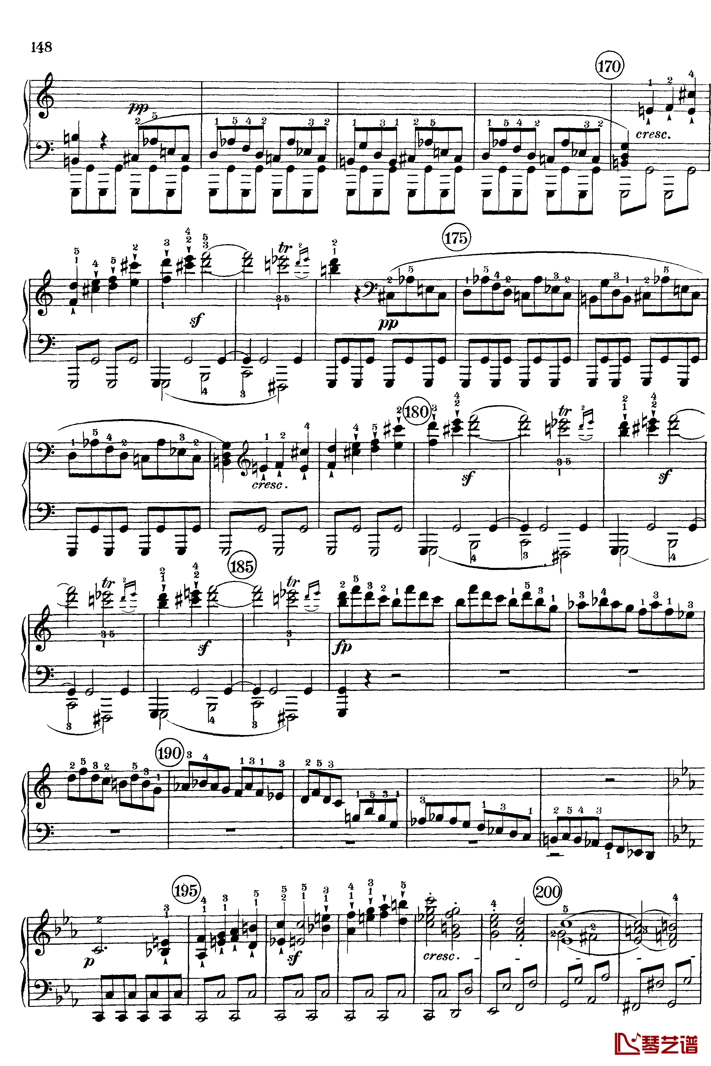 悲怆钢琴谱-c小调第八号钢琴奏鸣曲-全乐章-带指法版-贝多芬-beethoven6