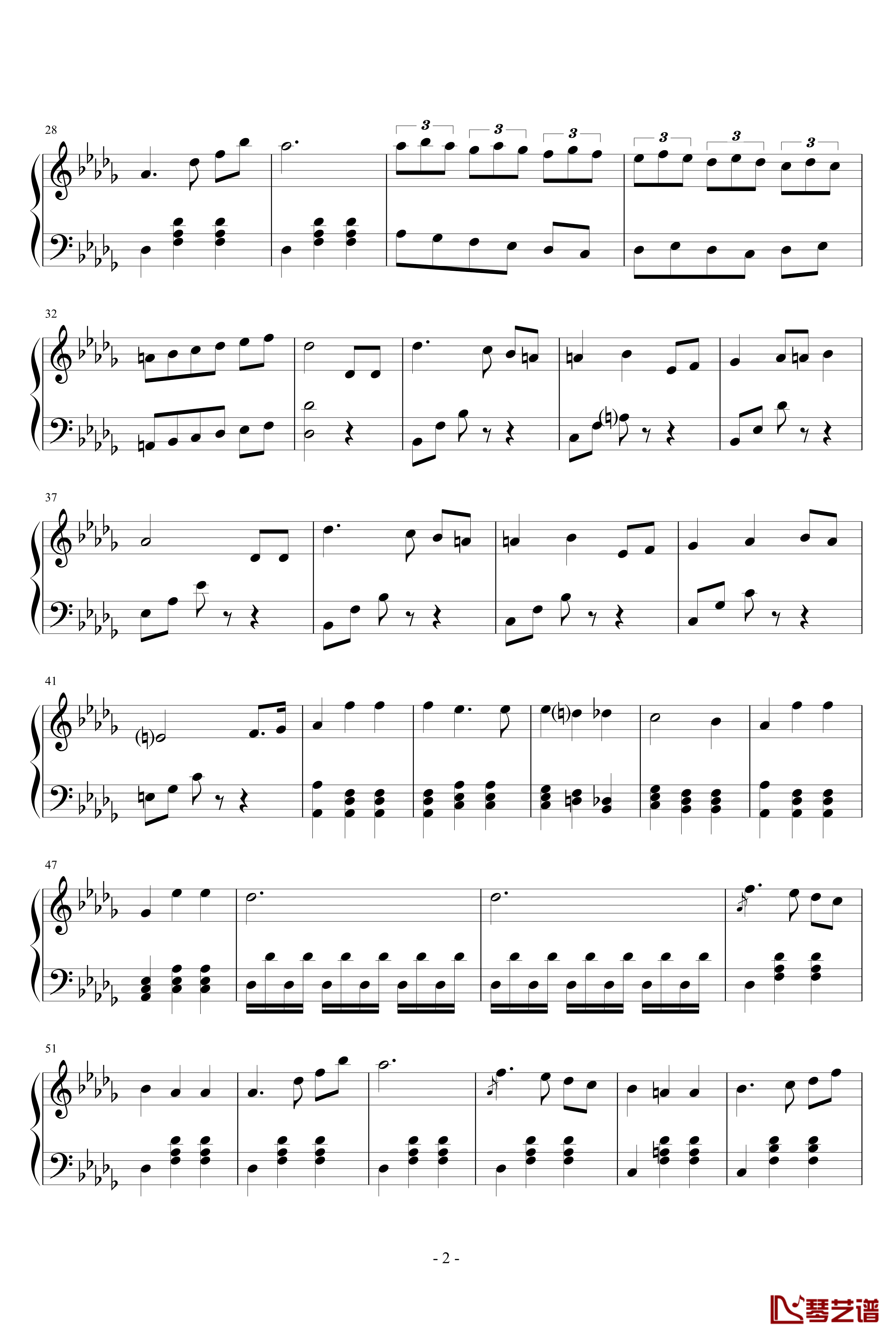 圆舞曲一钢琴谱-A大调的旋律2