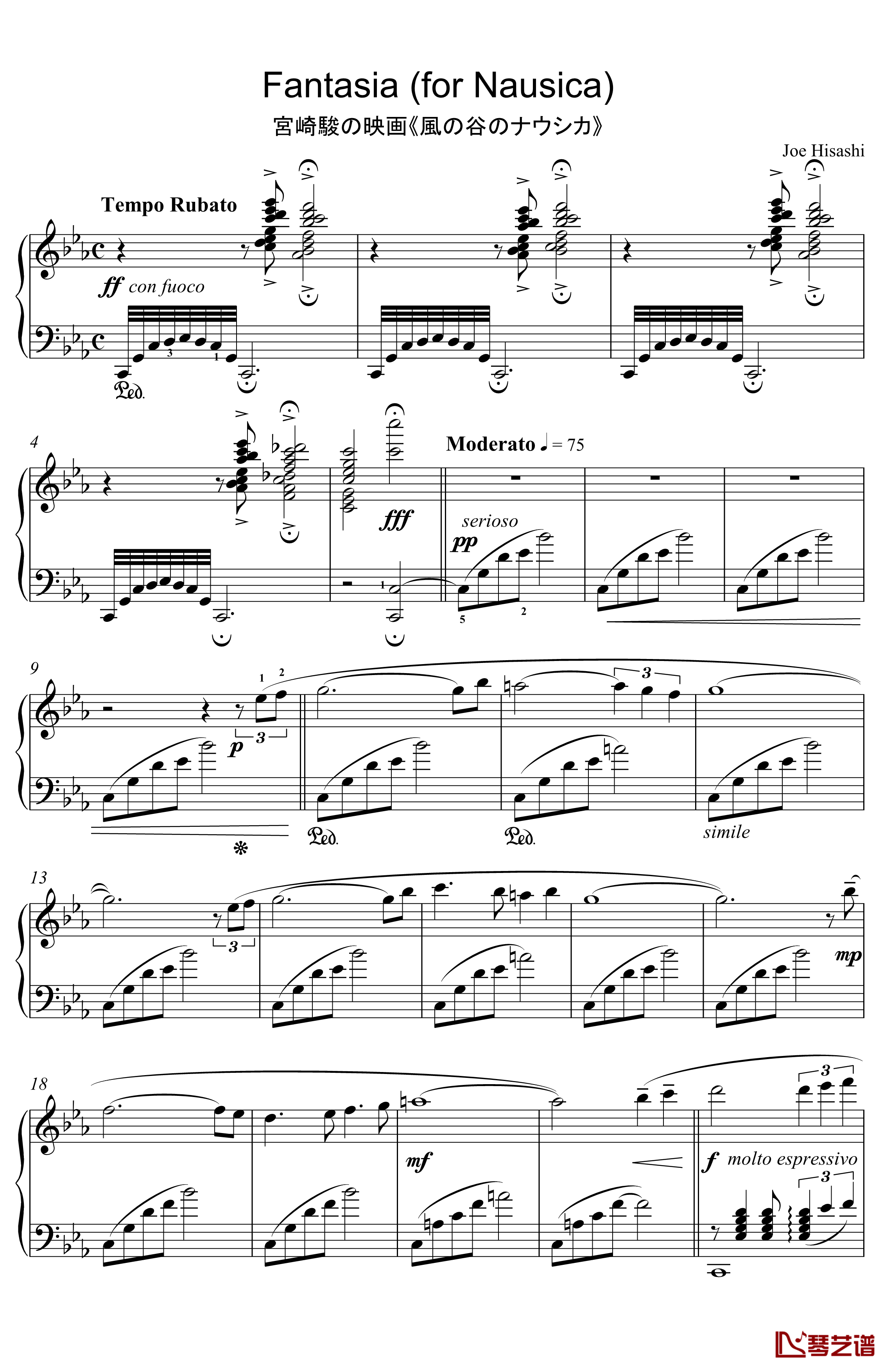Fantasia 钢琴谱-for Nausica-久石让1