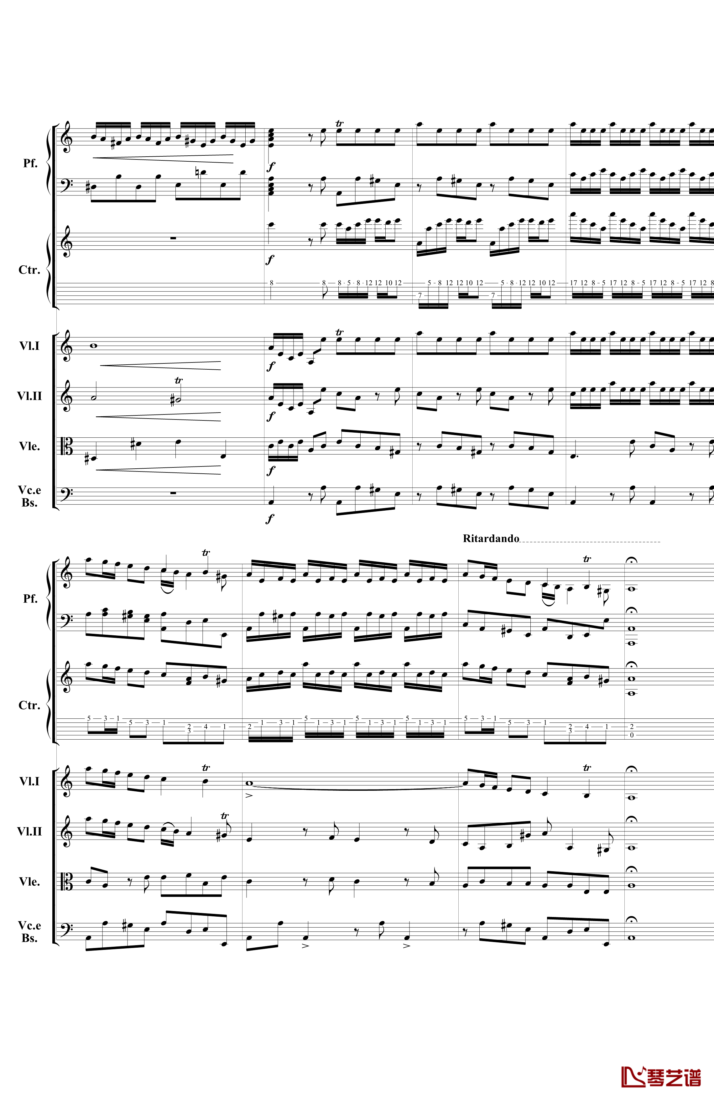 巴赫为四架钢琴写的钢琴协奏曲钢琴谱-钢琴吉他弦乐组-巴哈-Bach, Johann Sebastian13