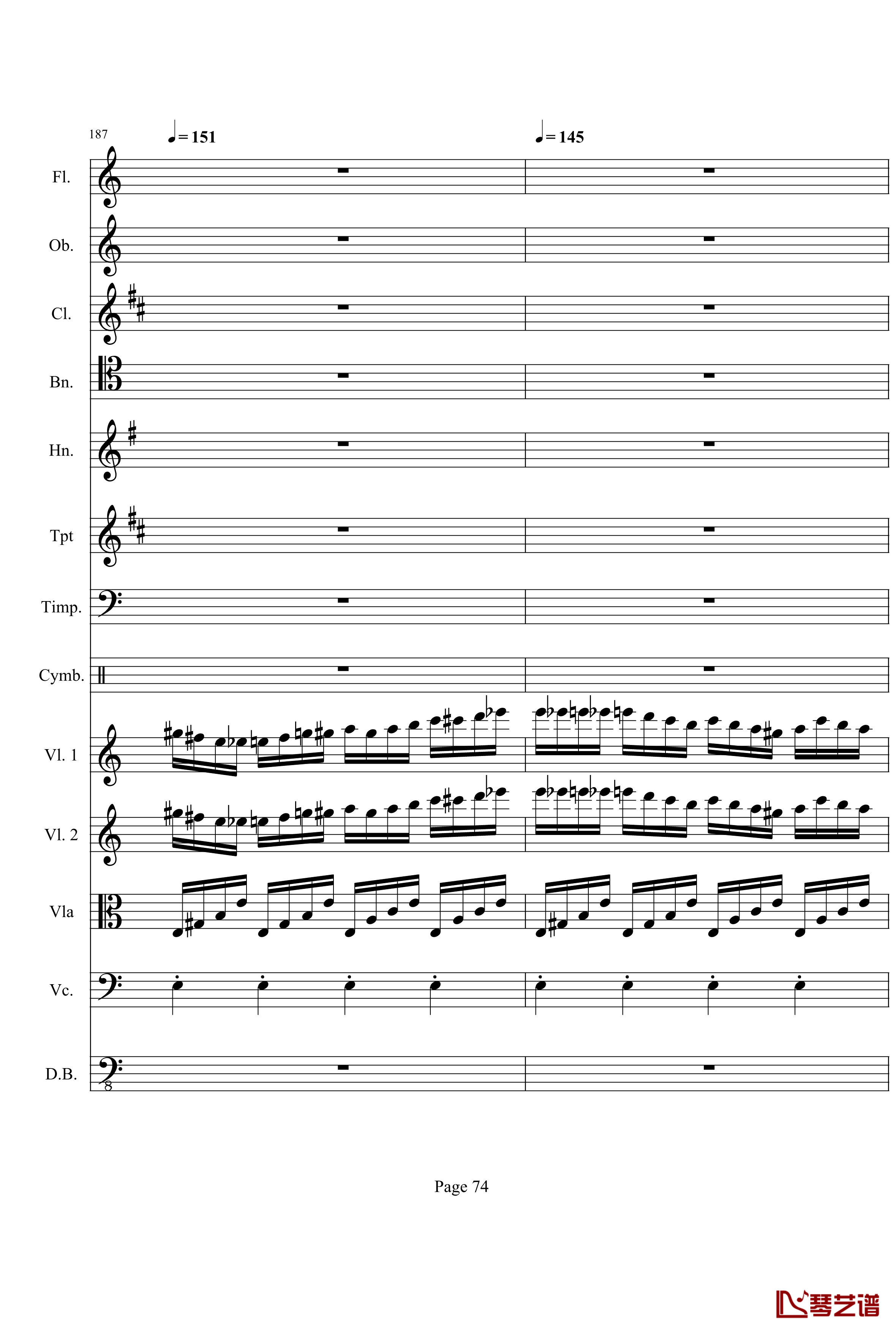 奏鸣曲之交响钢琴谱-第21-Ⅰ-贝多芬-beethoven74