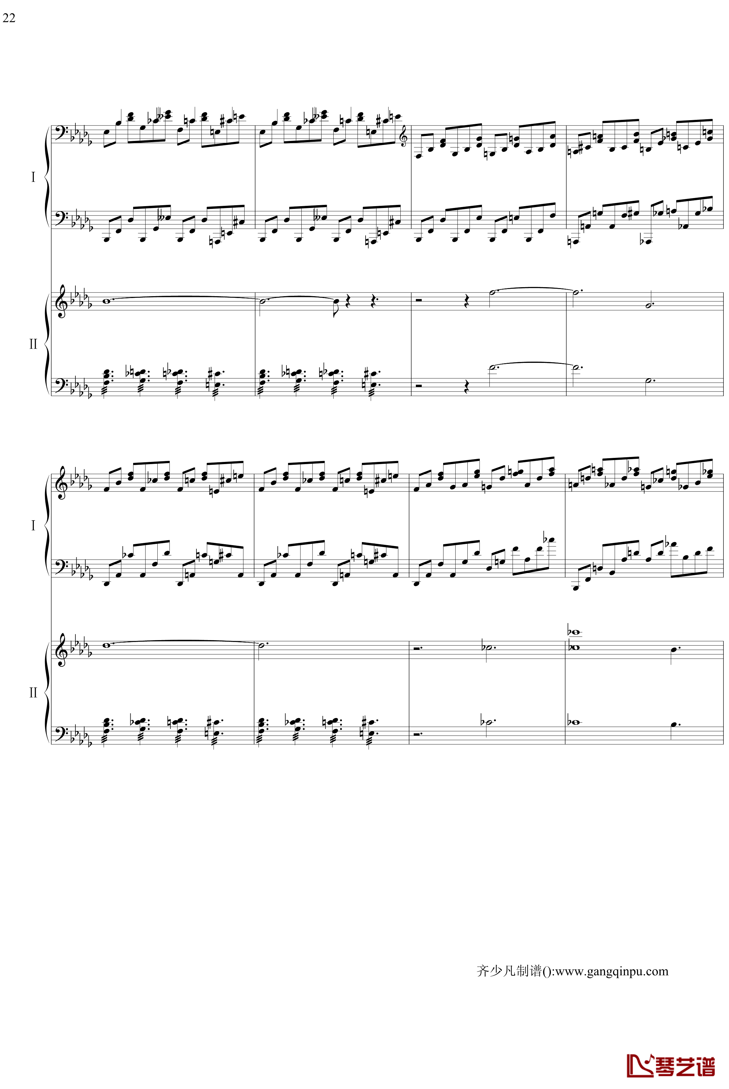 帕格尼尼主题狂想曲钢琴谱-11~18变奏-拉赫马尼若夫22