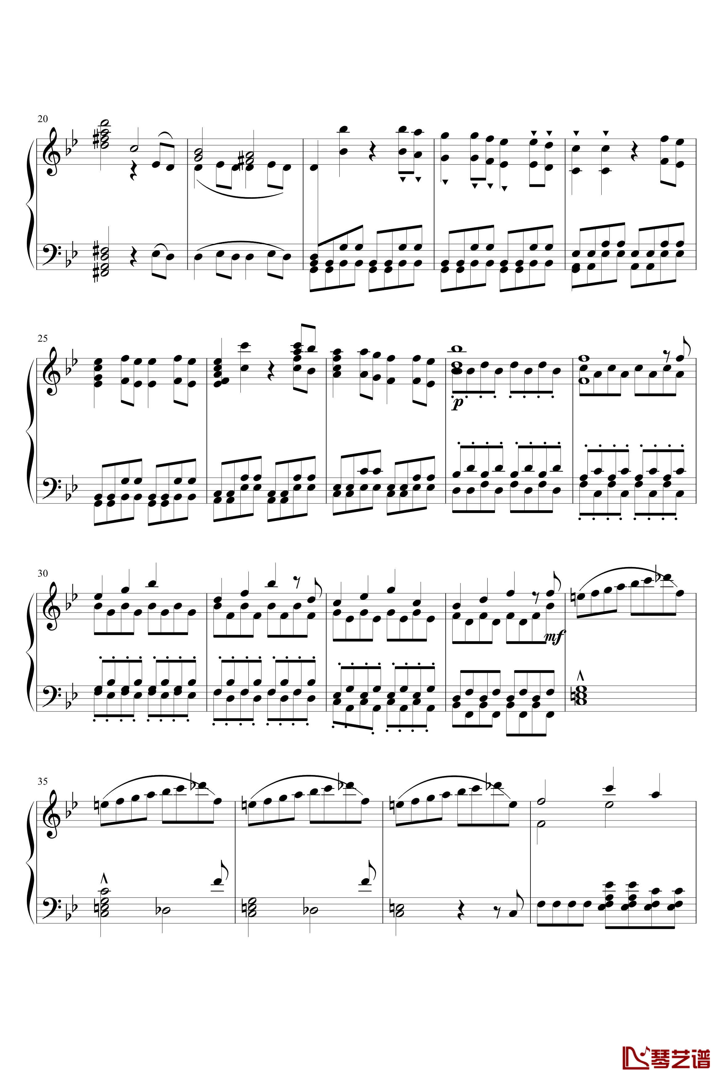 第四十号交响曲钢琴谱-第一乐章-莫扎特2