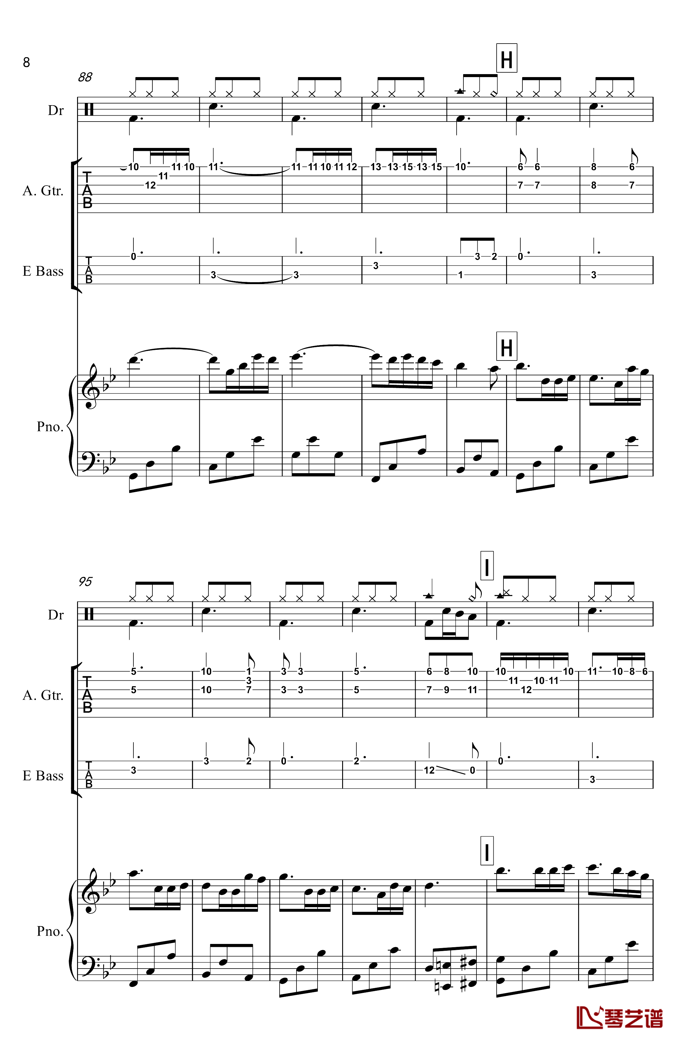 梦中的婚礼钢琴谱-四大件版-克莱德曼8