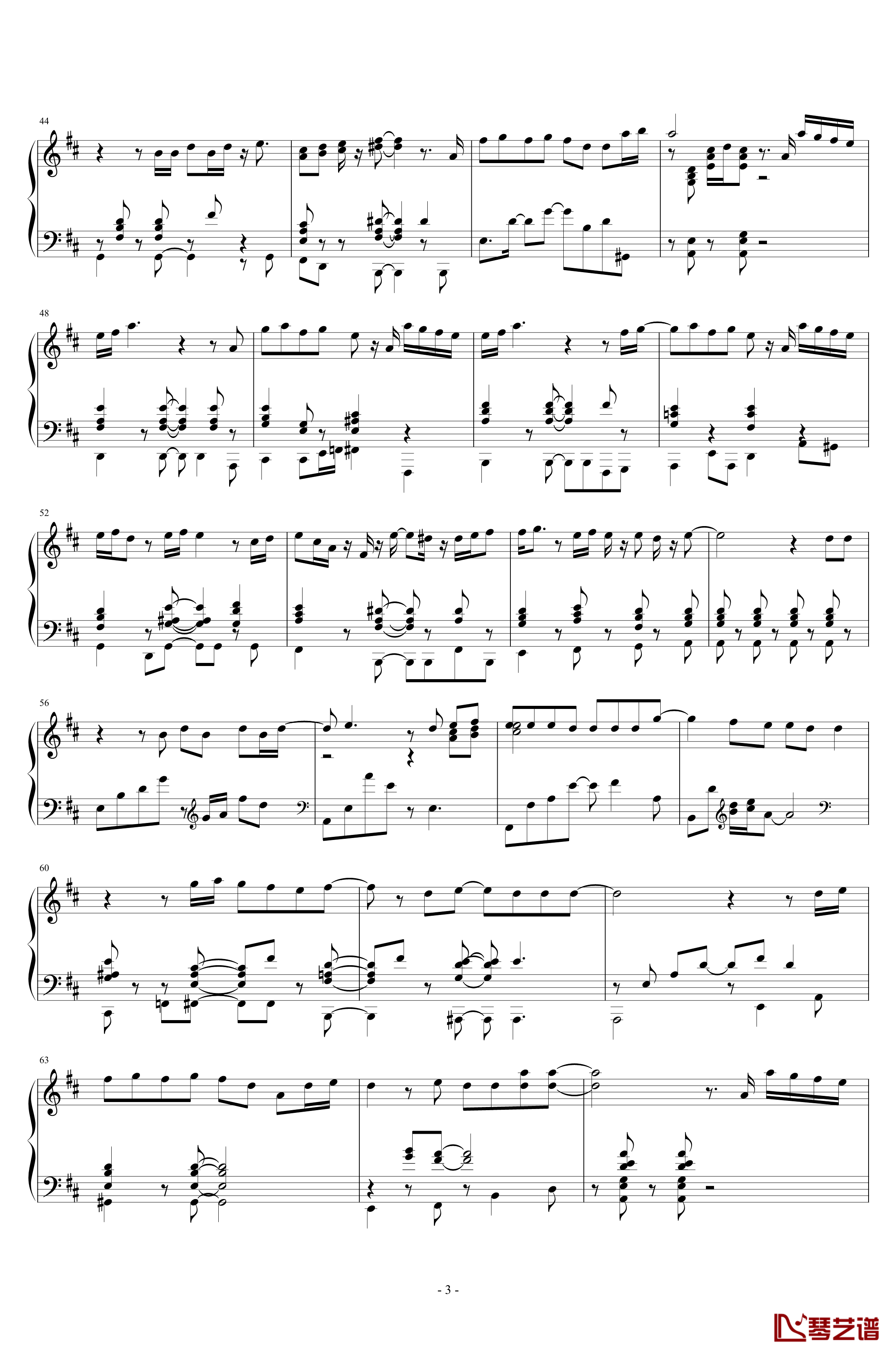 焦糖玛奇朵钢琴谱-J.BASS3