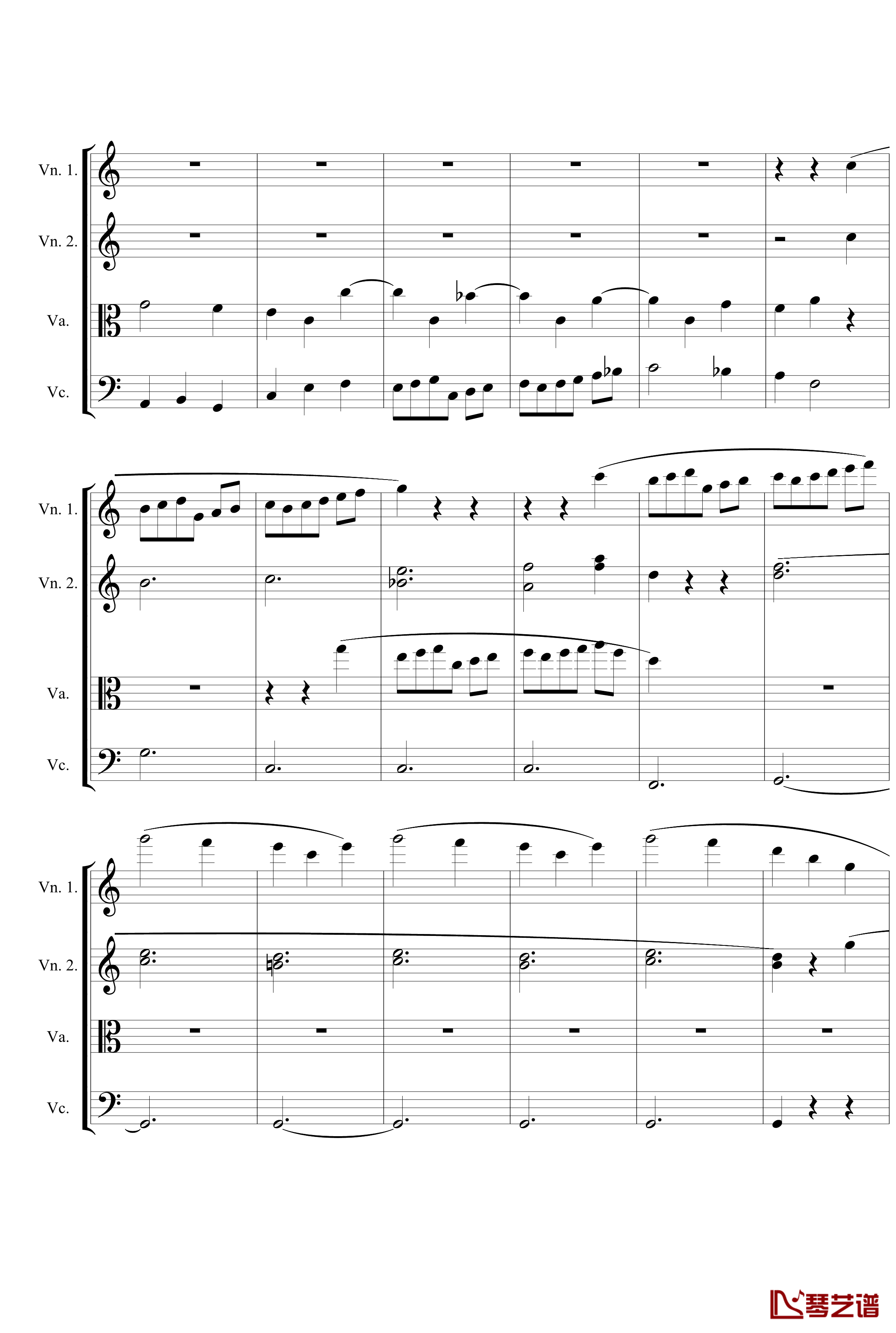 Symphony No.5 in C Minor 3rd钢琴谱-String quartet-贝多芬-beethoven15