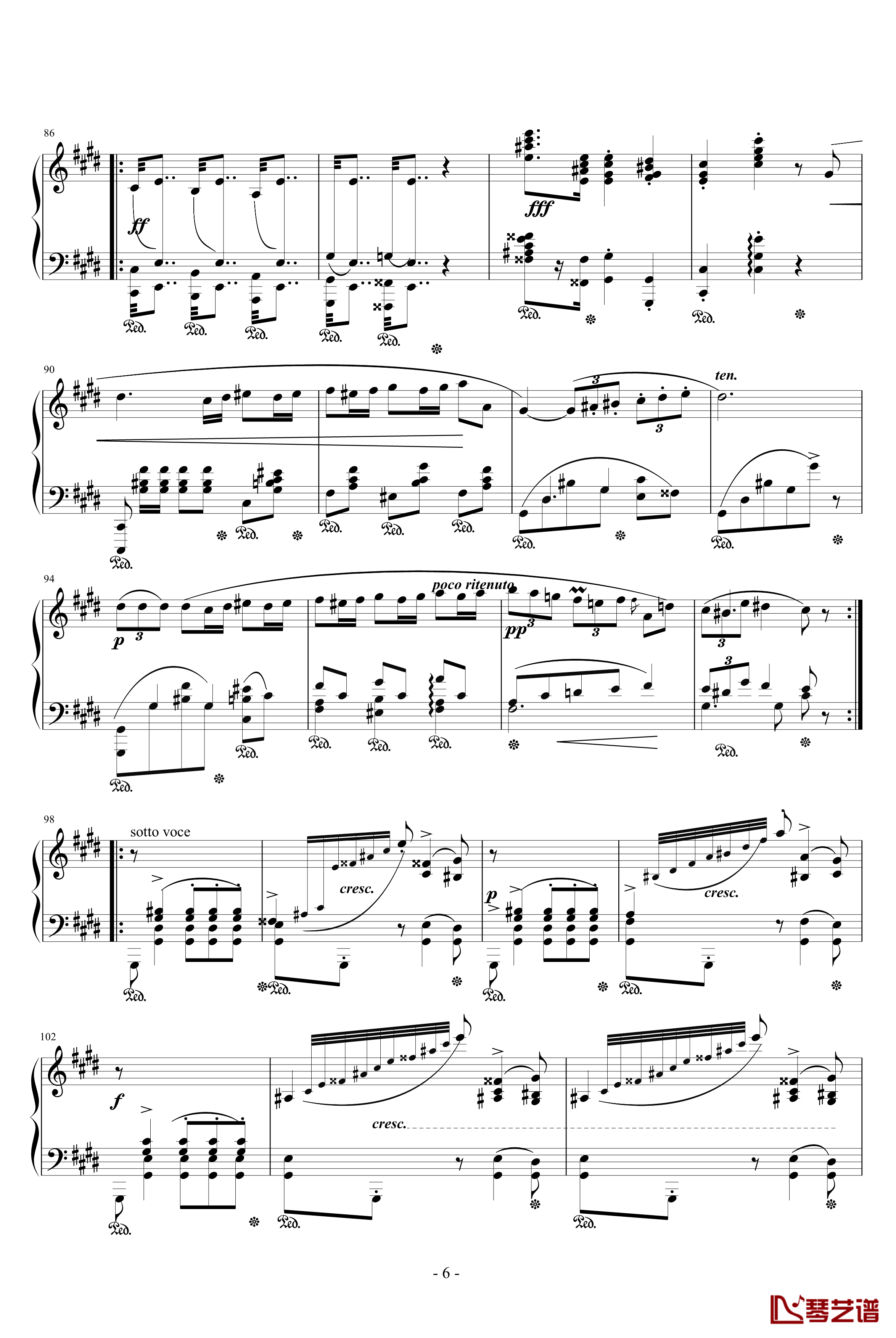 升c小调波罗乃兹舞曲钢琴谱-肖邦-chopin6