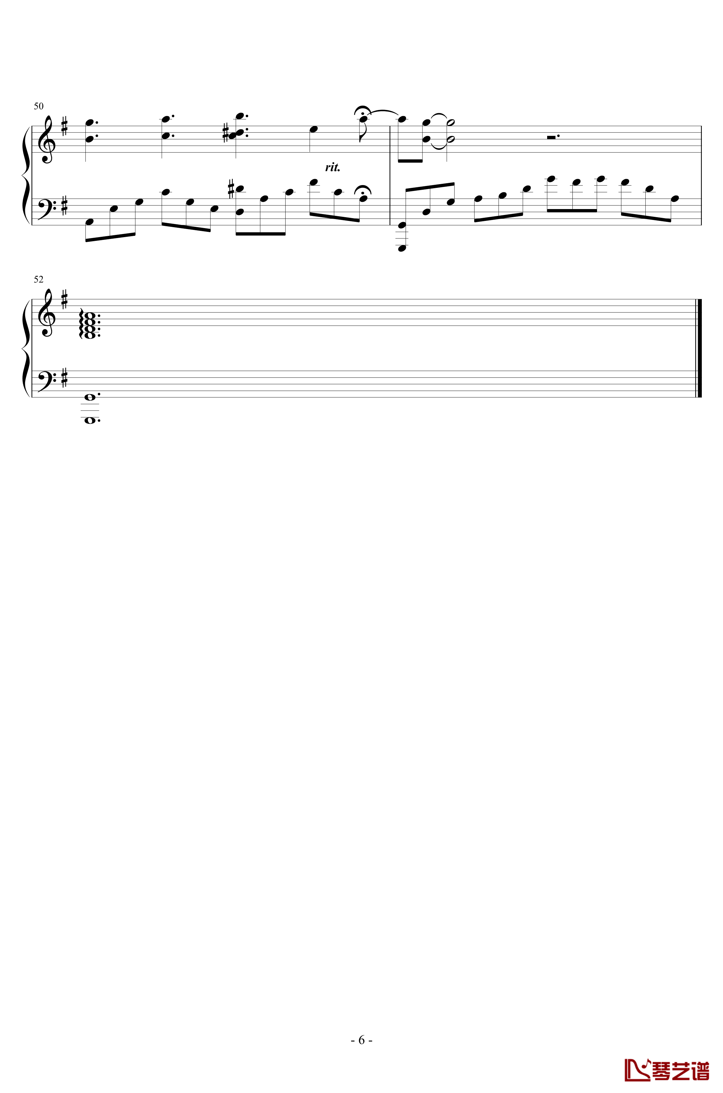 Wonderful U钢琴谱-完美独奏版-aga6