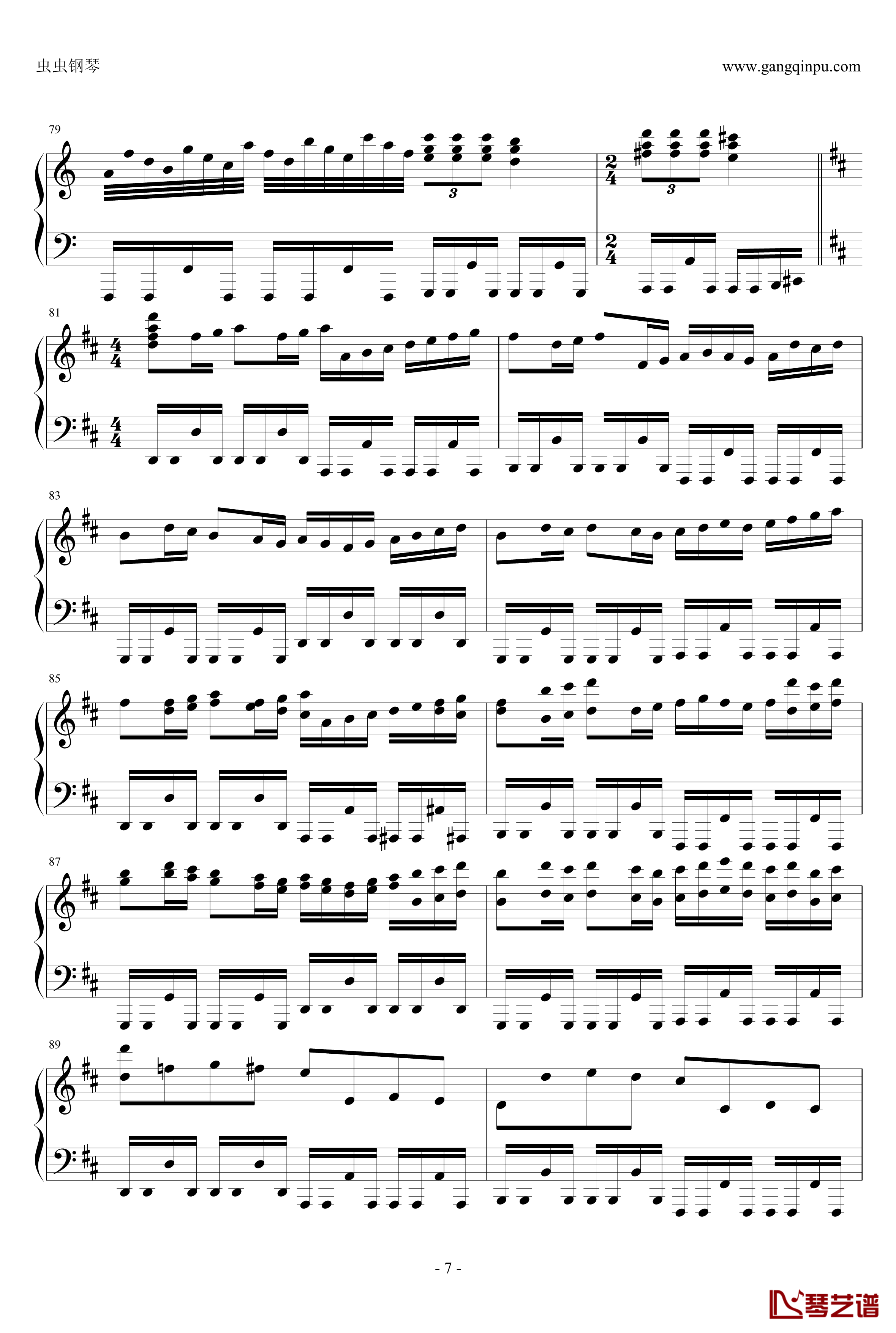 卡农疯狂摇滚版钢琴谱-约翰·巴哈贝尔7