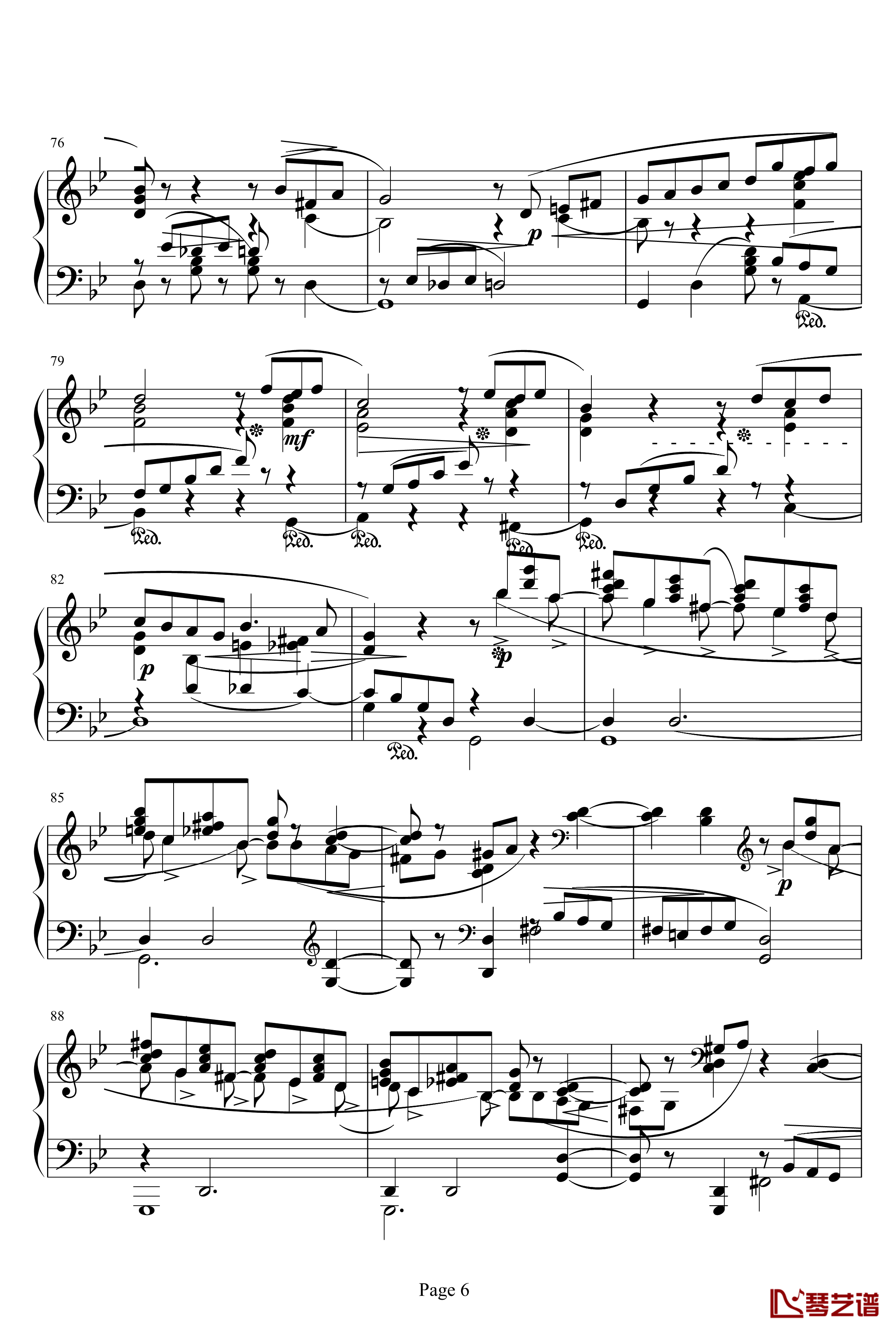 六月船歌钢琴谱-柴科夫斯基-Peter Ilyich Tchaikovsky6