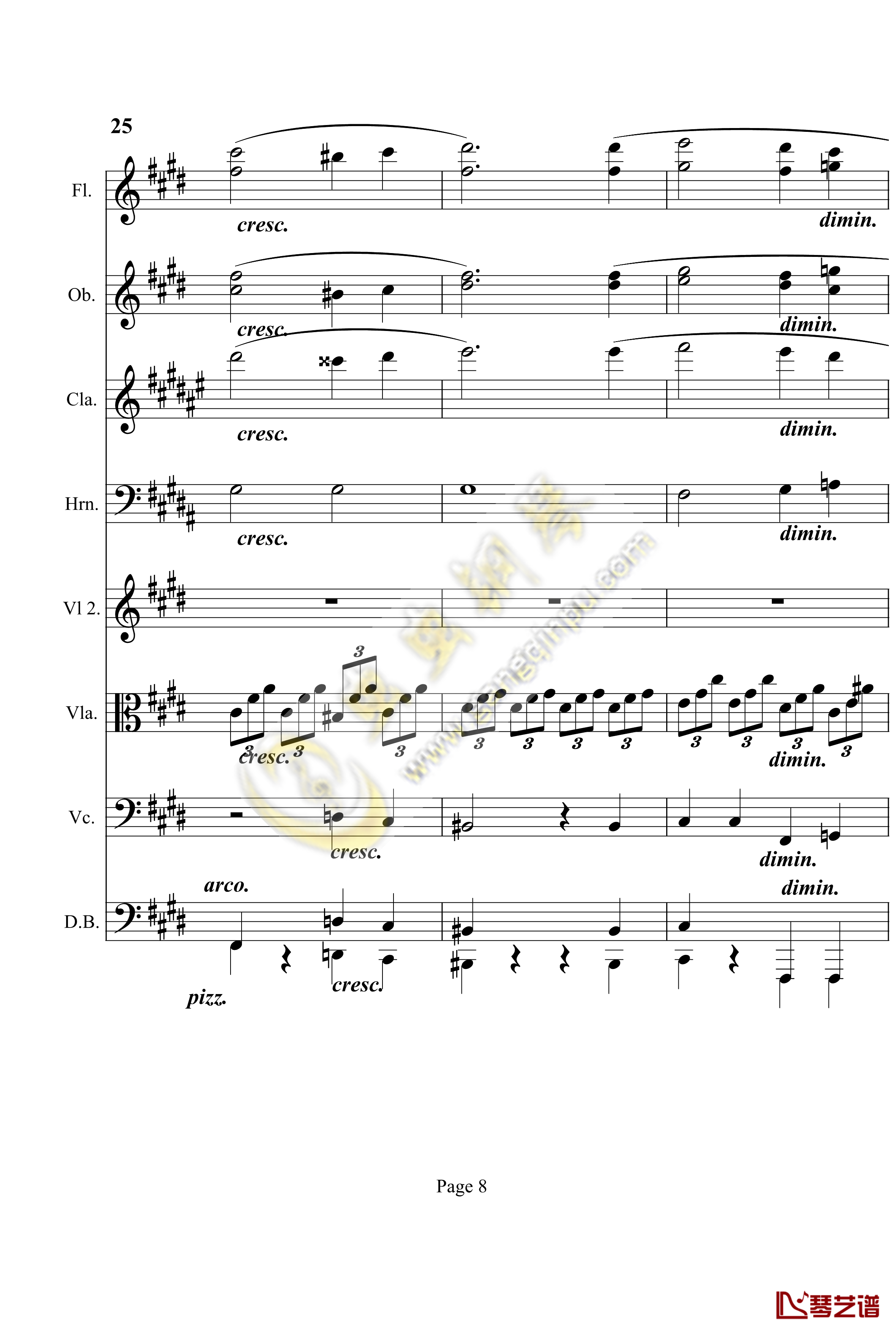 奏鸣曲之交响第14首钢琴谱-贝多芬-beethoven8