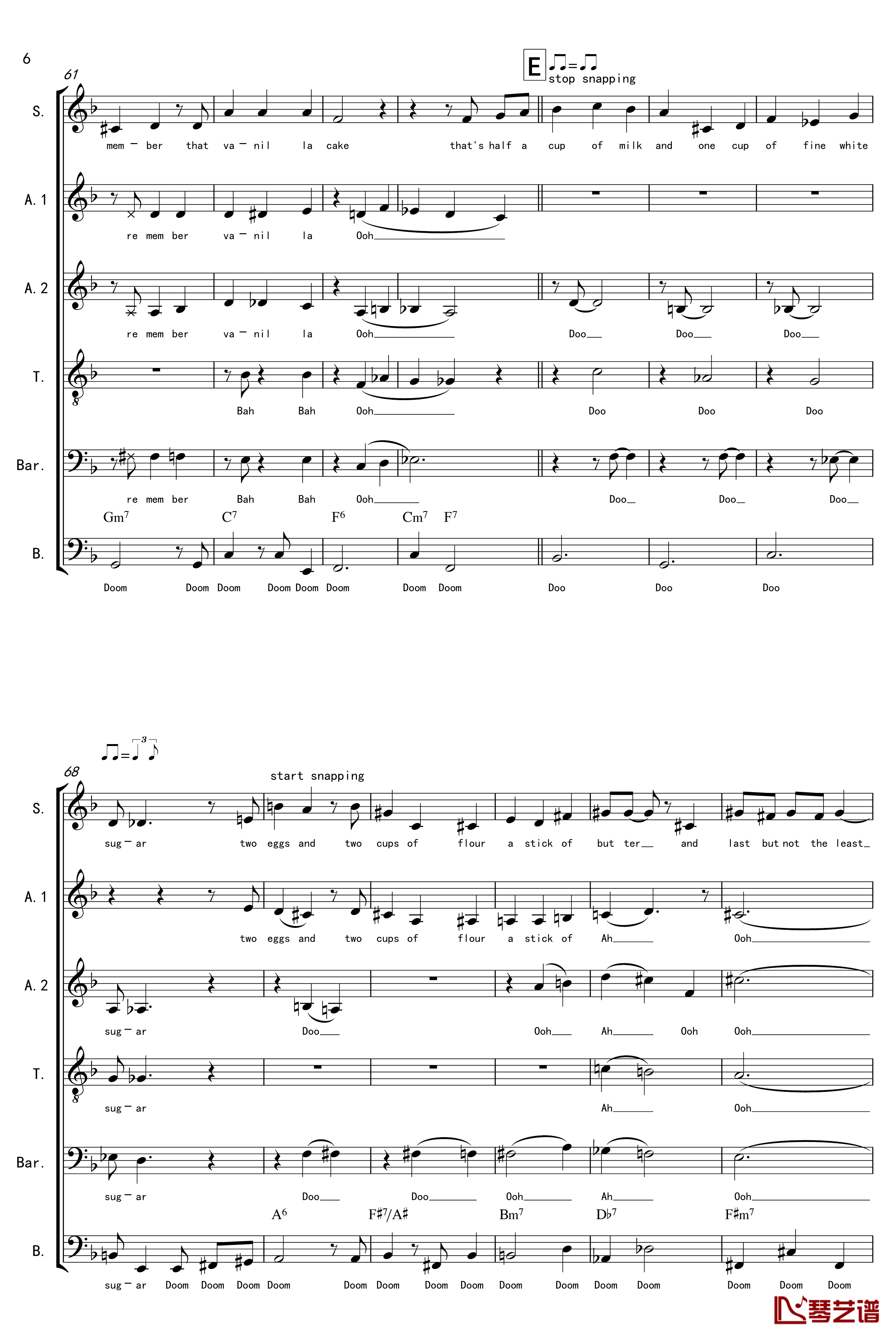 La Vanille钢琴谱-A cappella-thisisit20096