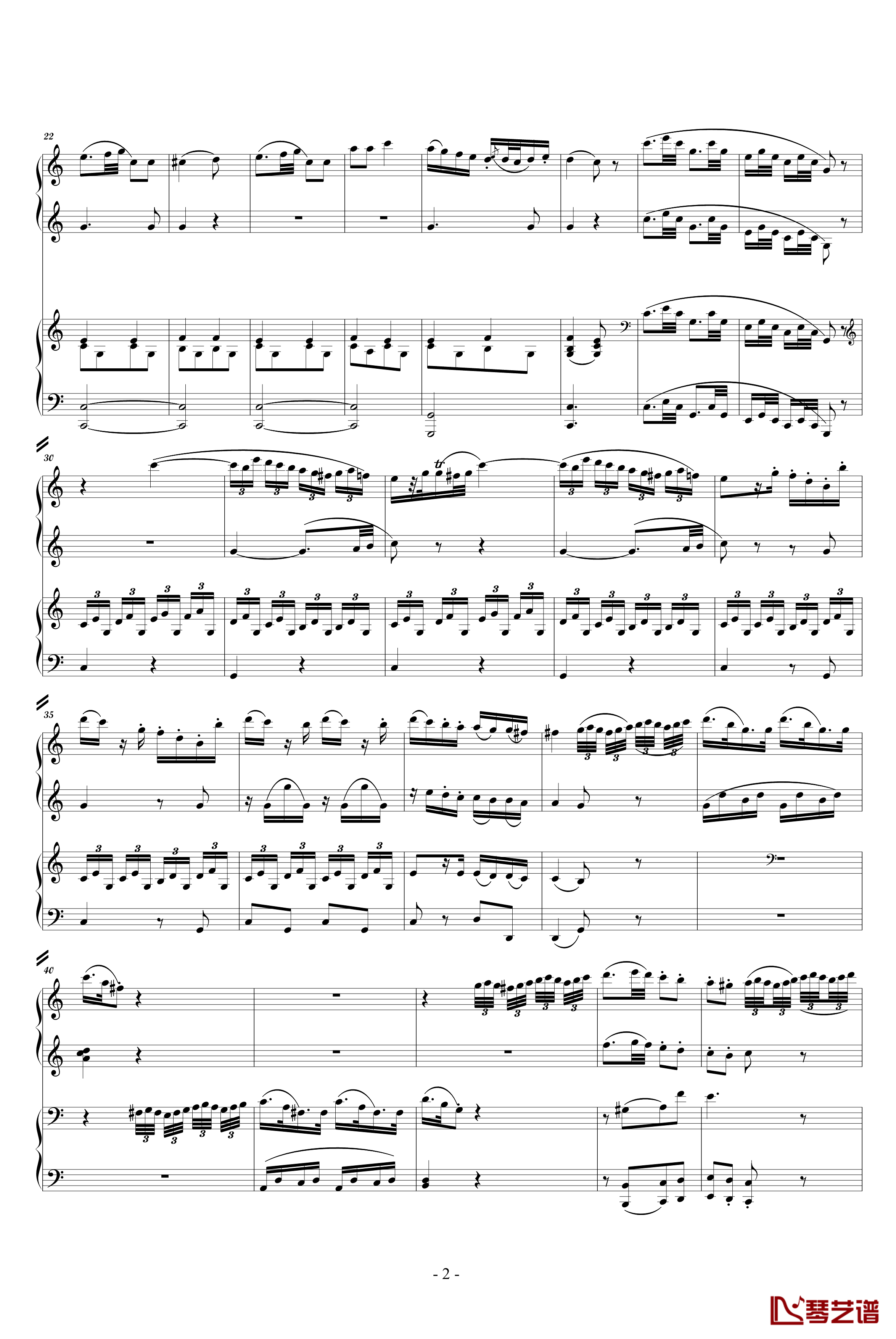C大调四手联弹琴奏鸣曲钢琴谱-第三乐章-莫扎特2