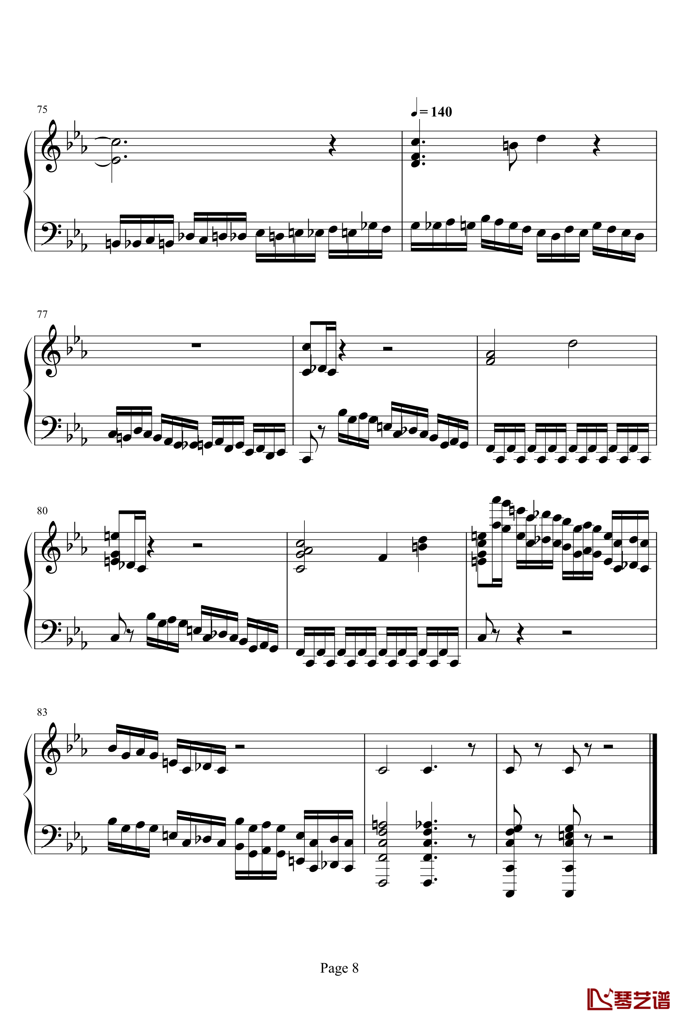难般革命钢琴谱-肖邦-chopin8