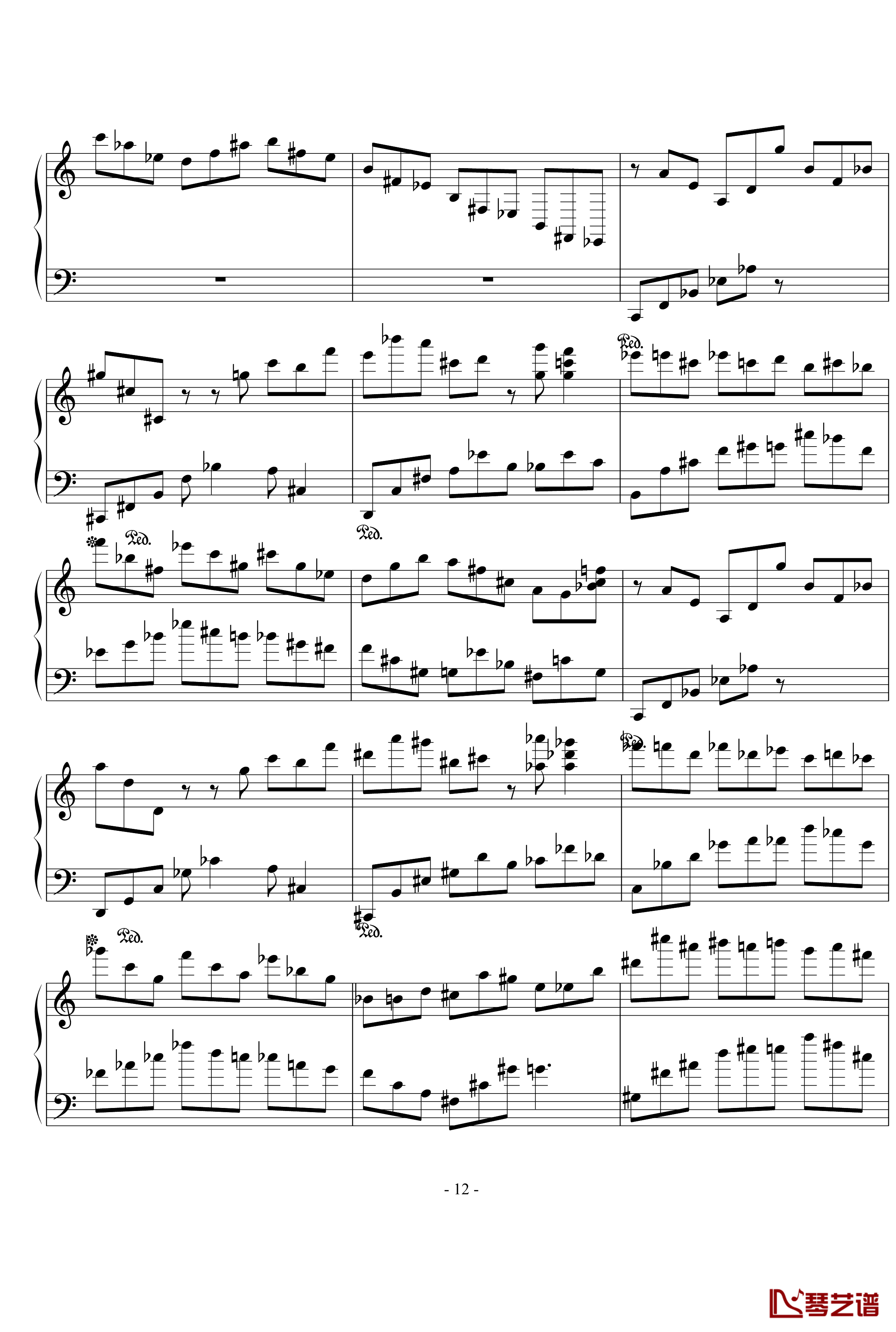浪漫主义音乐的传统钢琴谱-幻想曲-D大调-流行追梦人12