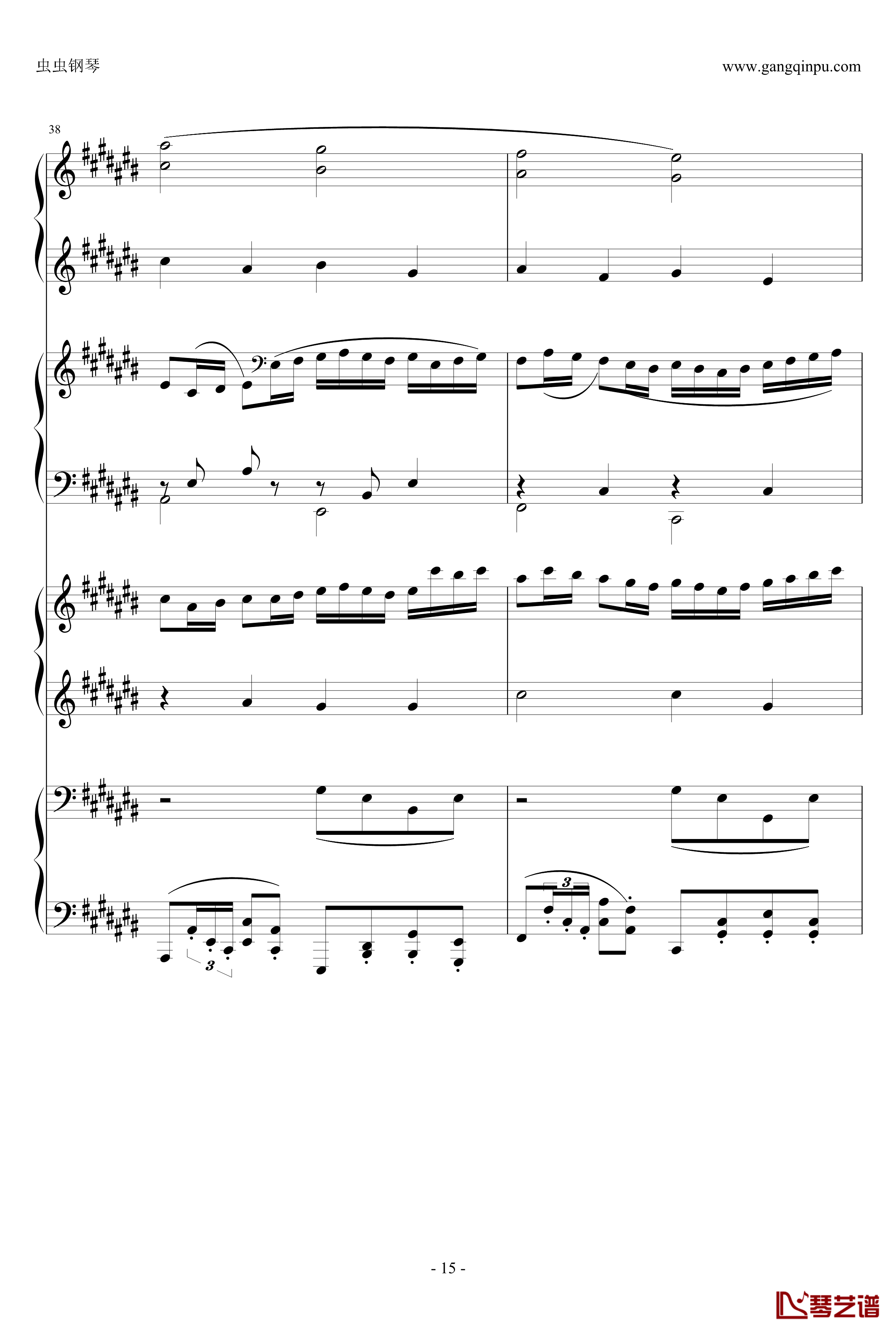 Pachelbel钢琴谱-升C大调卡农之八手莲华-帕赫贝尔15